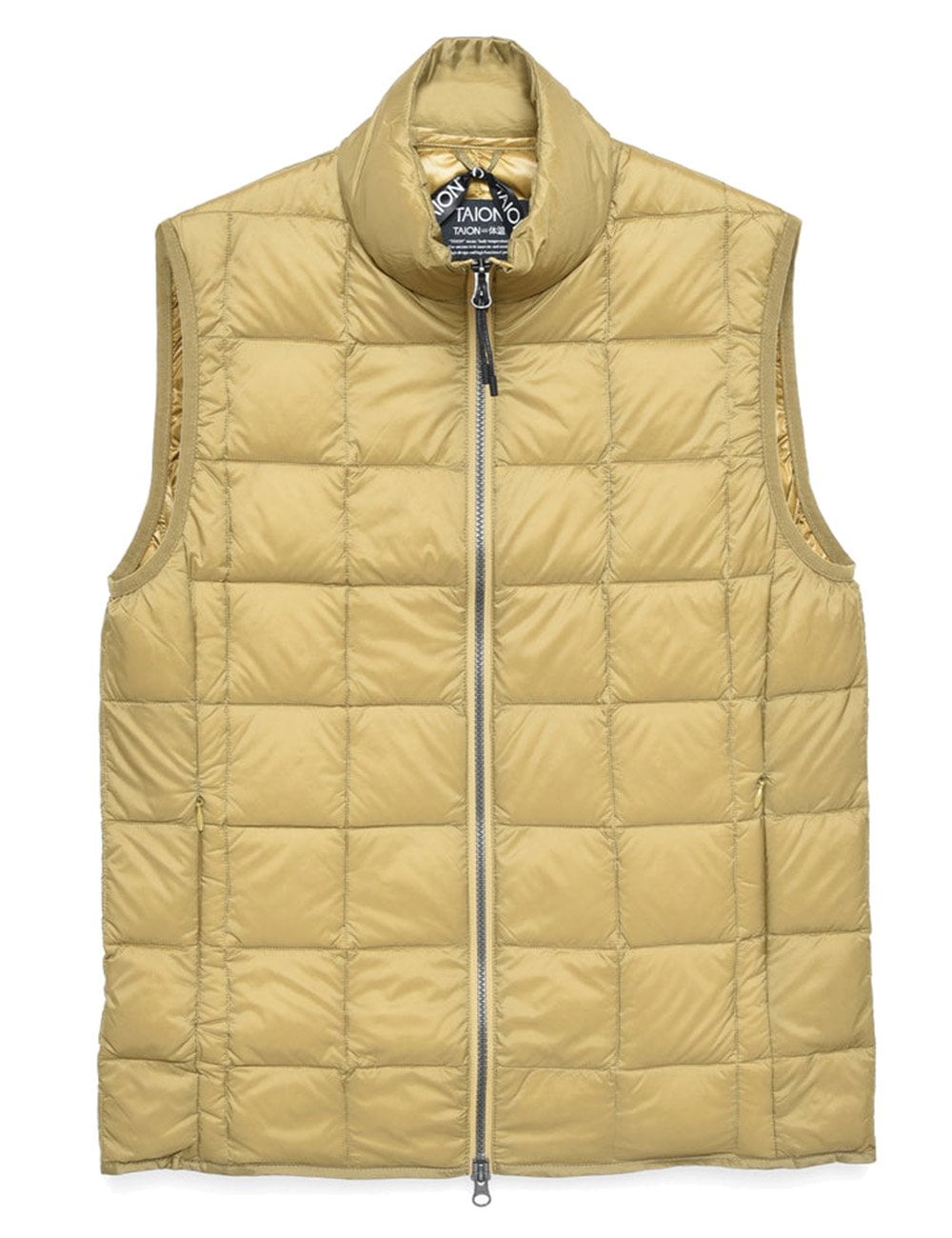 ★TAION BEIGE XL Taion High Neck Zip Vest - Beige - Clothing from Fat Buddha Store UK