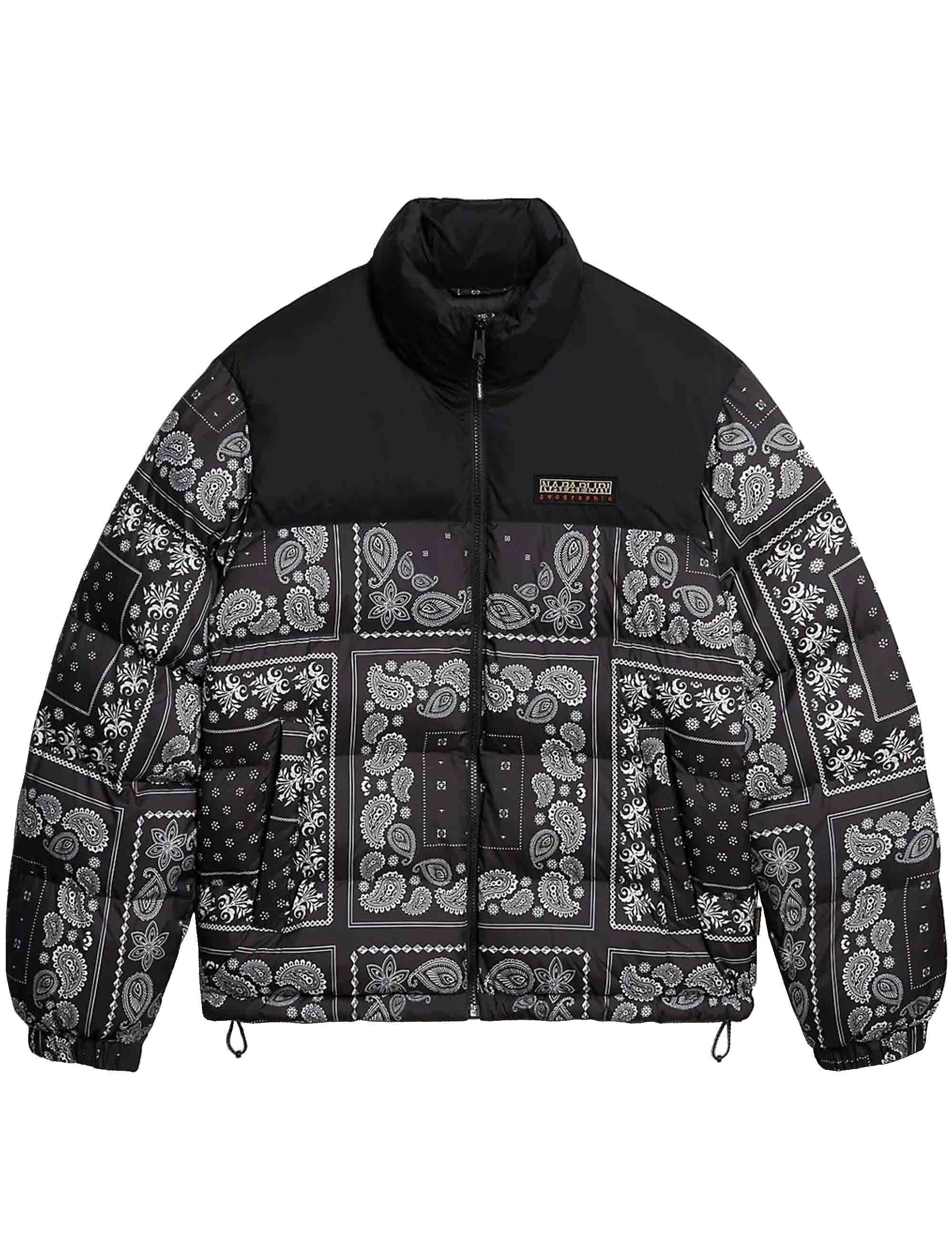Napapijri Paisley Puffer Jacket - Black - Clothing from Fat Buddha