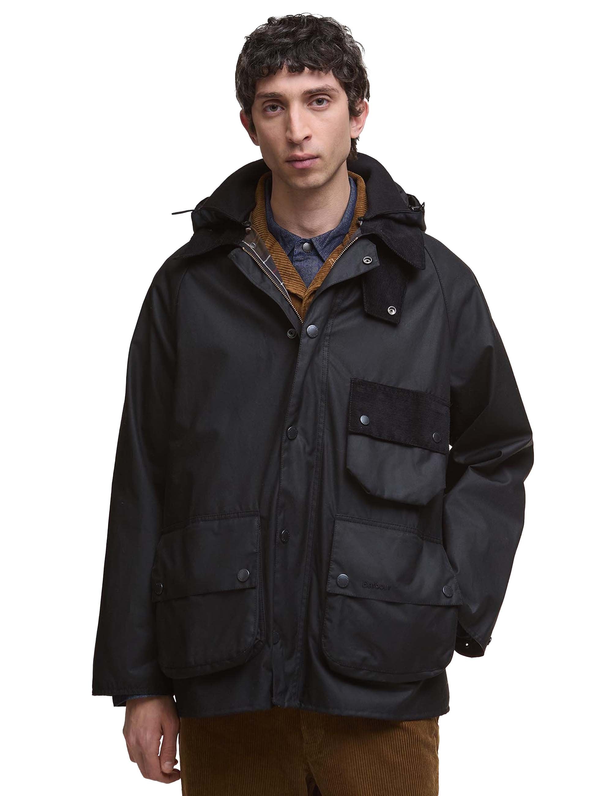 Barbour Solway Modified Wax Jacket - Black - Clothing from Fat