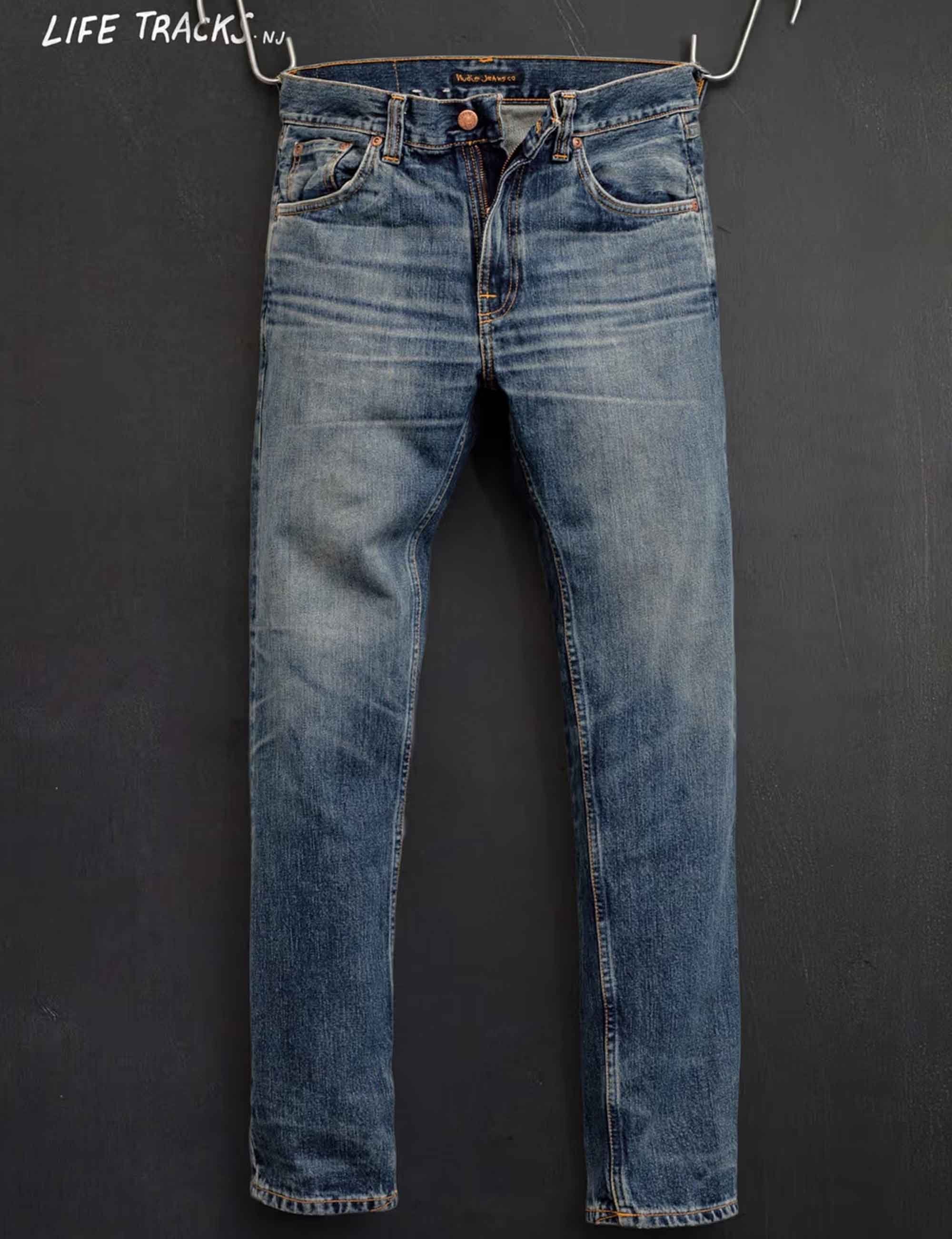 Nudie Jeans Gritty Jackson Jeans - Blue, Sand Tracks Wash – Fat