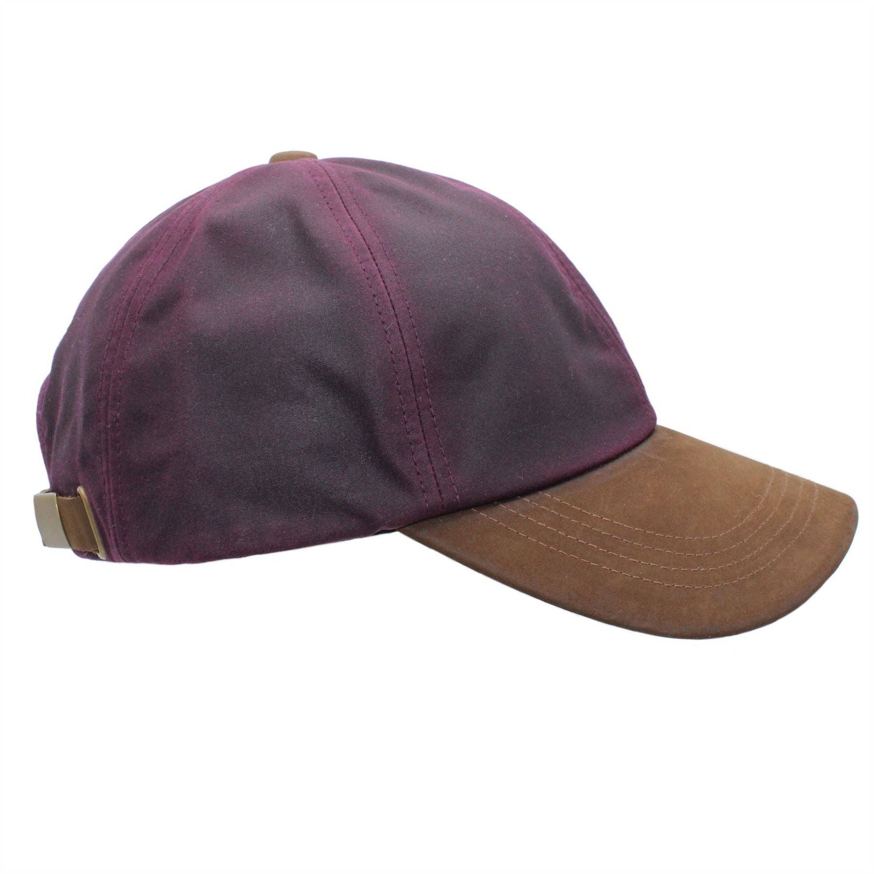 Heather Hats & Accessories Hamilton Wax Leather Peak Baseball Cap ZH009: Black / ONE SIZE