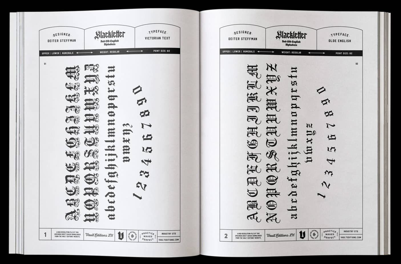 Vault Editions The Blackletter & Old English Lettering Reference Book by James Kale