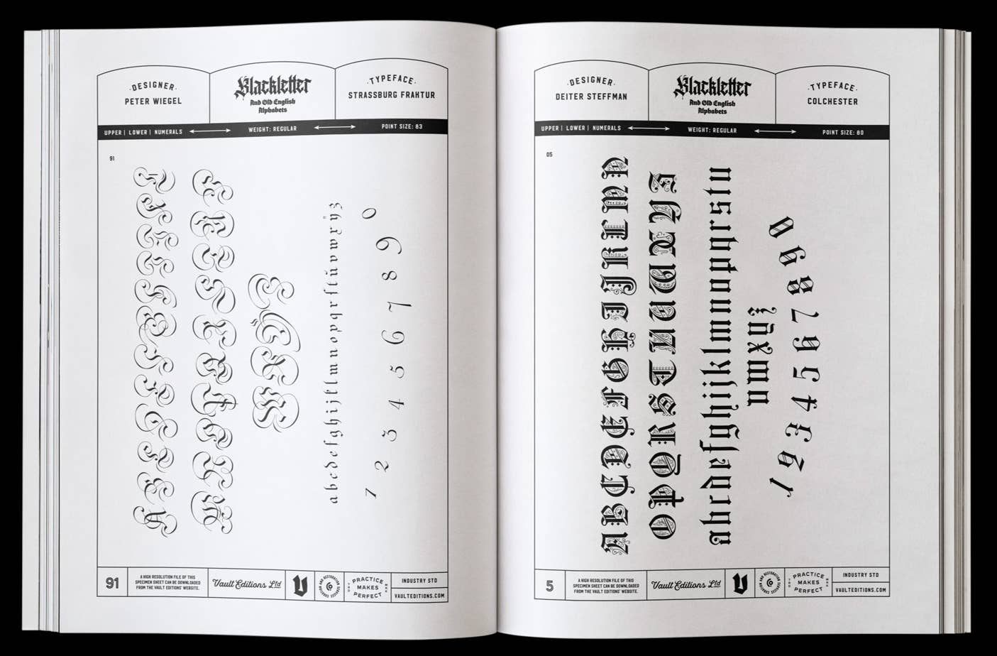 Vault Editions The Blackletter & Old English Lettering Reference Book by James Kale