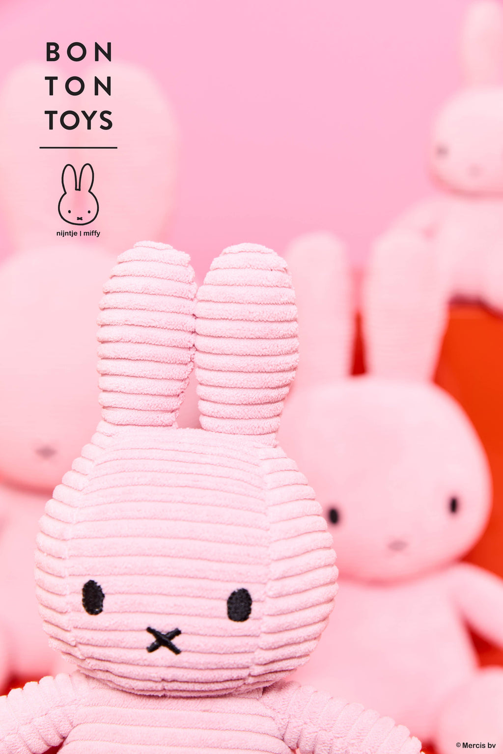 Miffy Corduroy Plush Toy (23cm) - ECO Pink