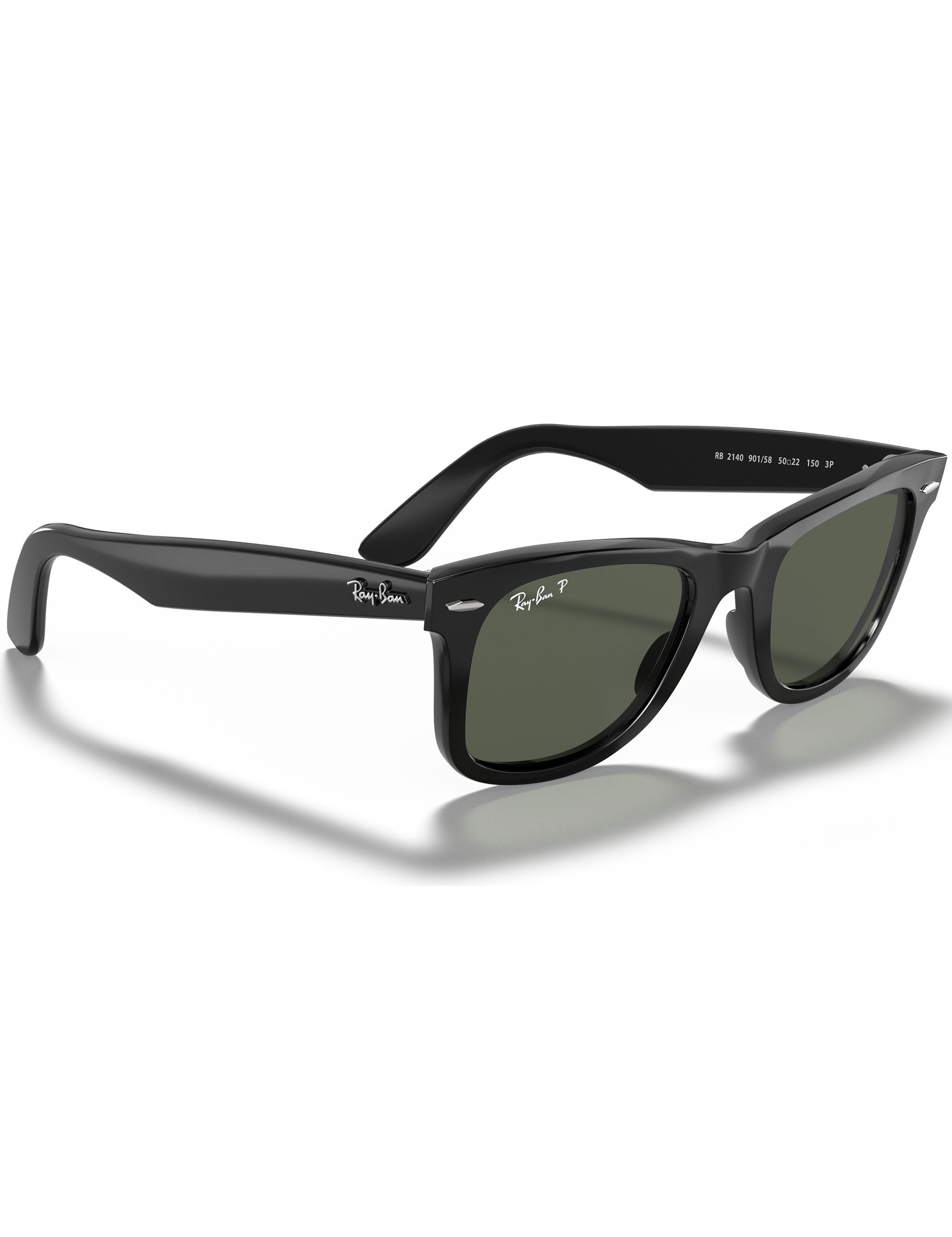 Ray-Ban Original Wayfarer Classic Sunglasses - Polished Black/Green Polarised