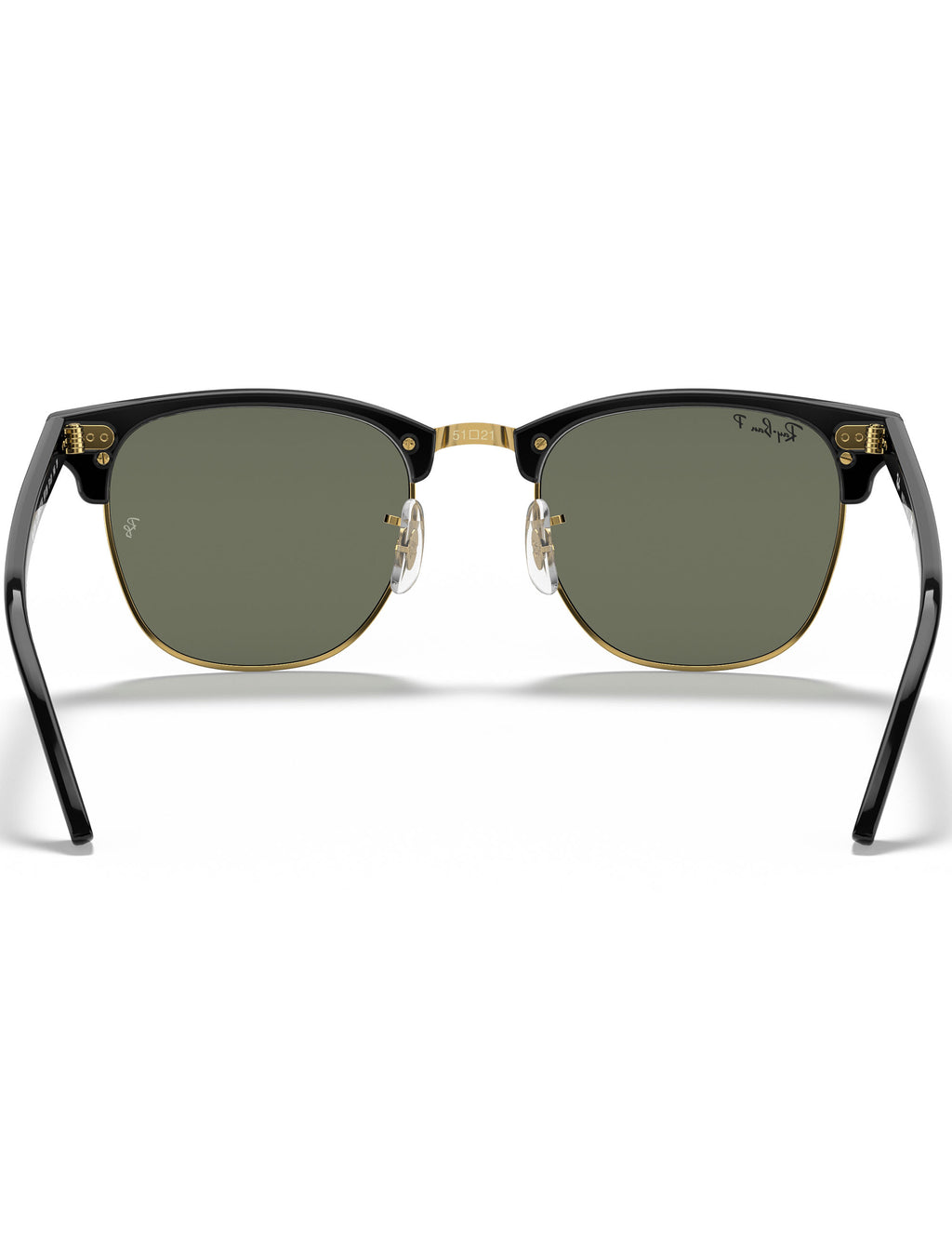 Clubmaster Classic Sunglasses - Polished Black & Gold/G-15 Green Polarised