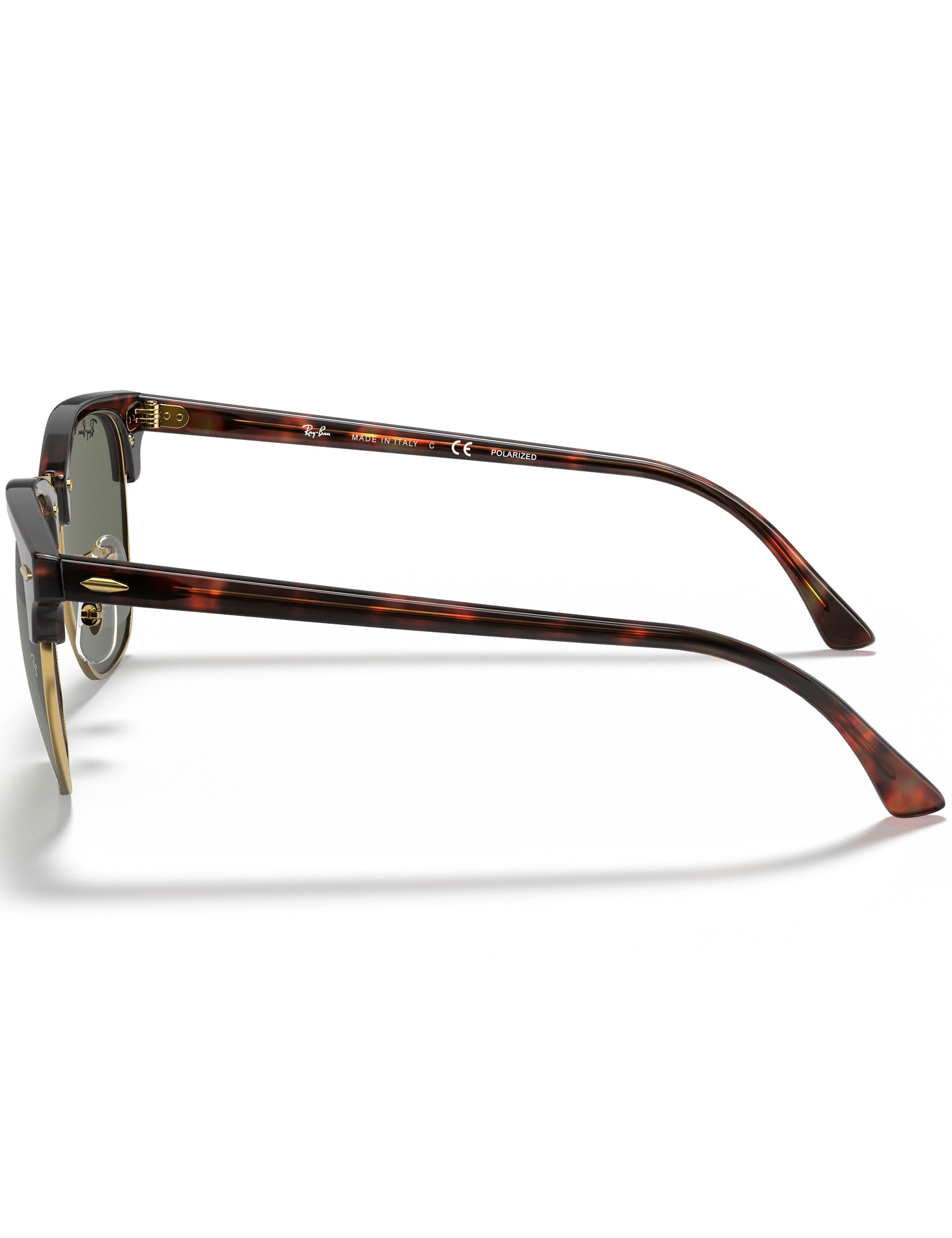 Ray-Ban Clubmaster Classic Sunglasses - Polished Tortoise On Gold/G-15 Green Polarised