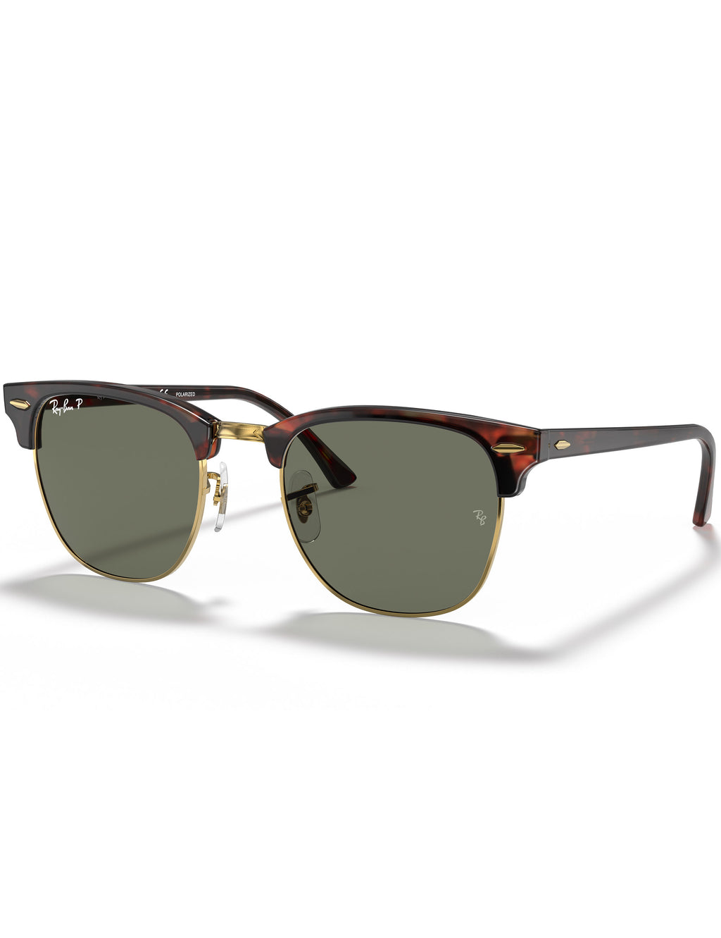Clubmaster Classic Sunglasses - Polished Tortoise On Gold/G-15 Green Polarised