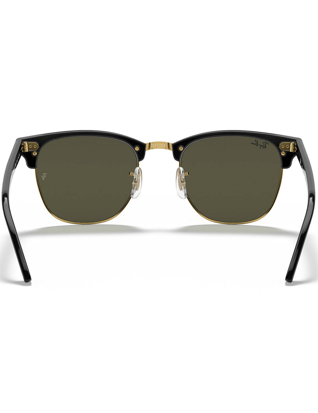 Clubmaster Classic Sunglasses - Polished Black & Gold/G-15 Green