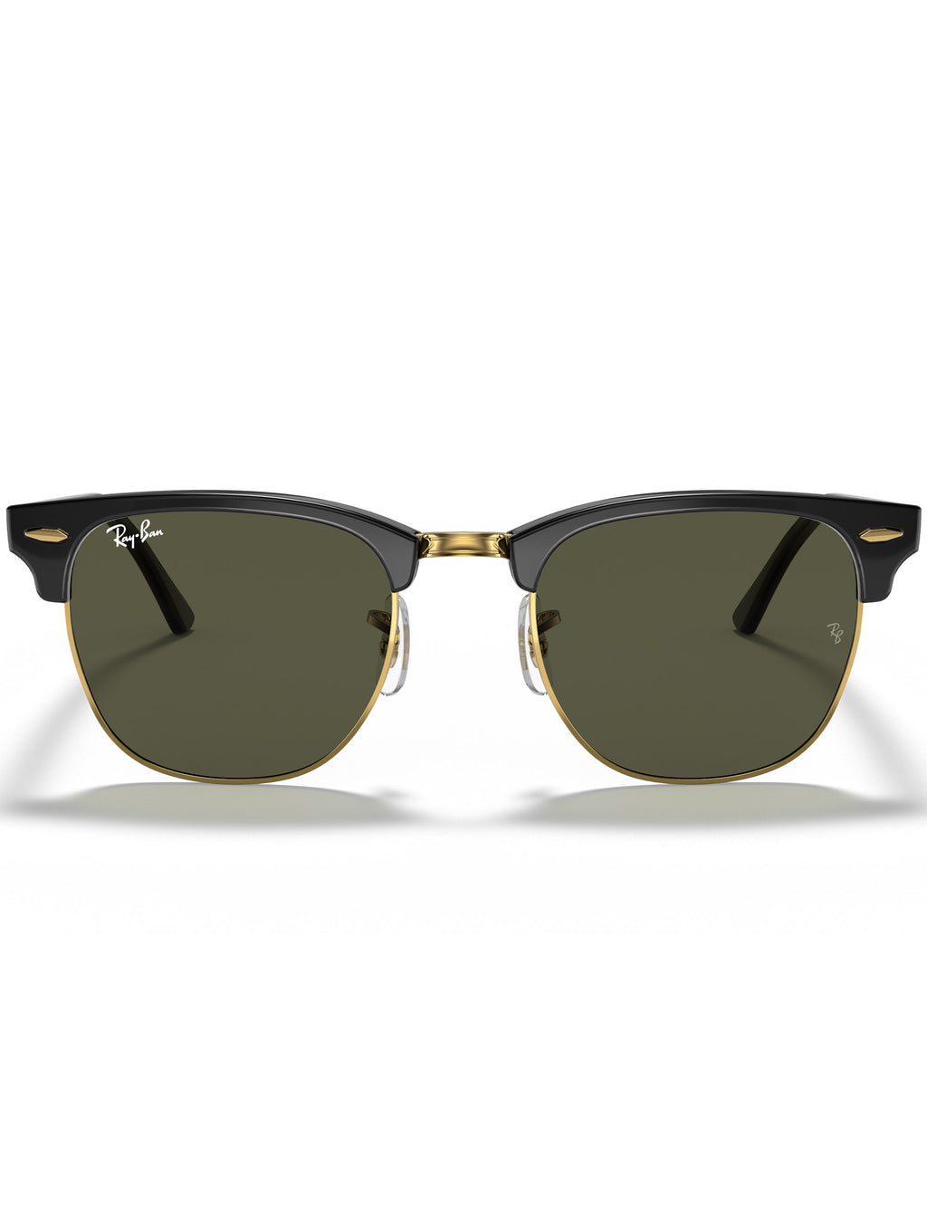 Clubmaster Classic Sunglasses - Polished Black & Gold/G-15 Green