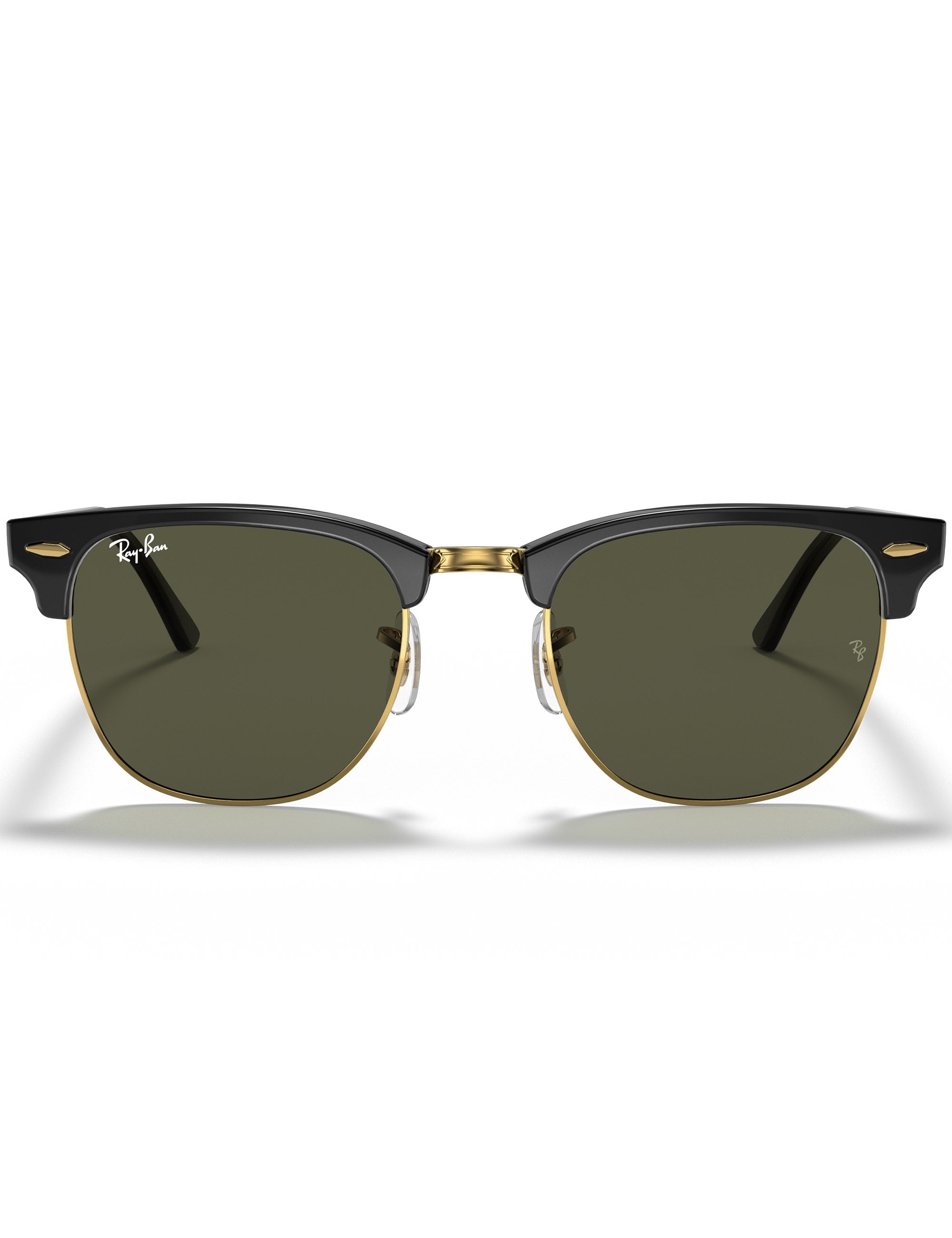 Ray-Ban Clubmaster Classic Sunglasses - Polished Black & Gold/G-15 Green
