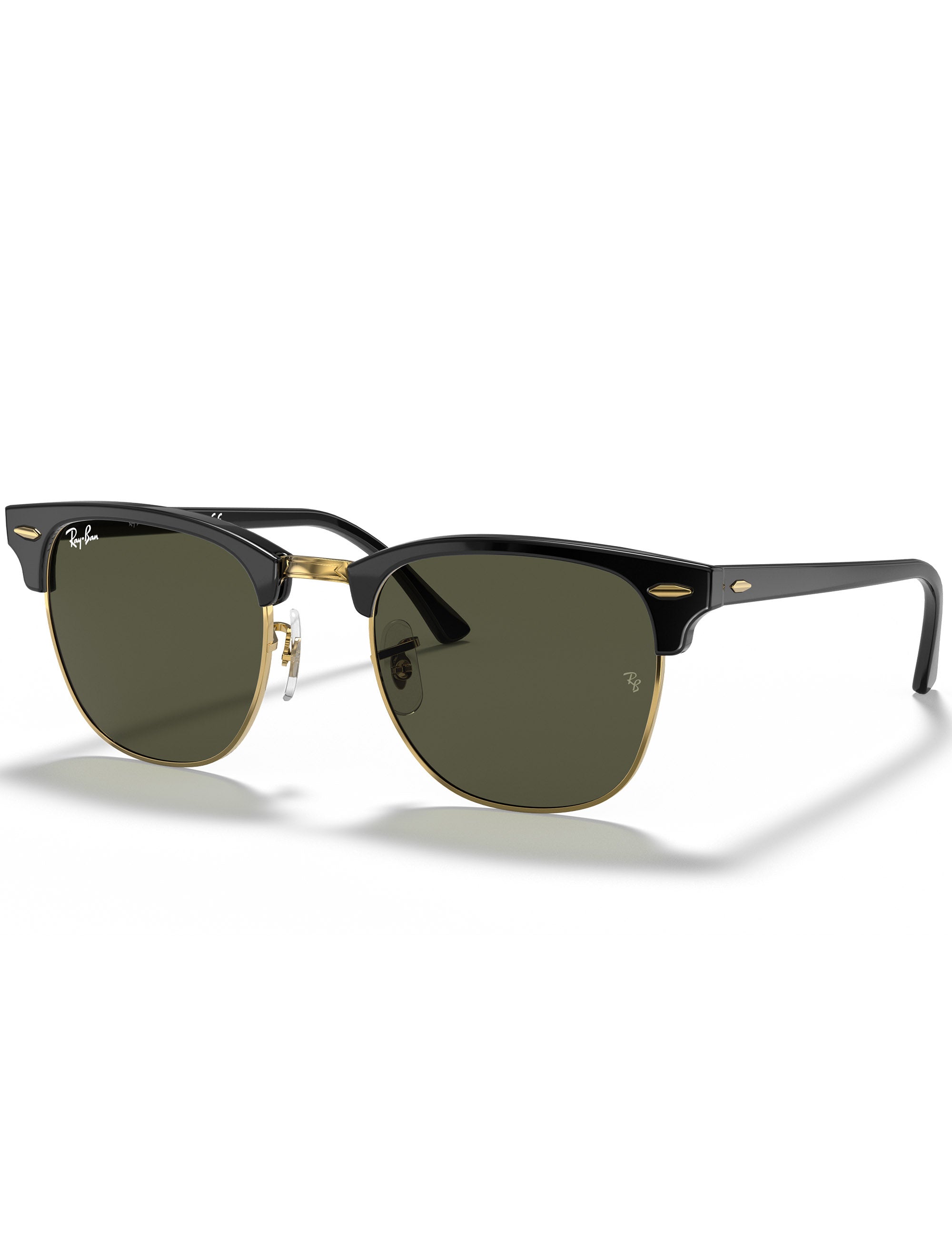Ray-Ban Clubmaster Classic Sunglasses - Polished Black & Gold/G-15 Green