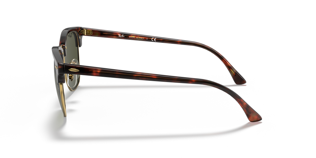 Clubmaster Classic Sunglasses - Polished Tortoise On Gold/G-15 Green