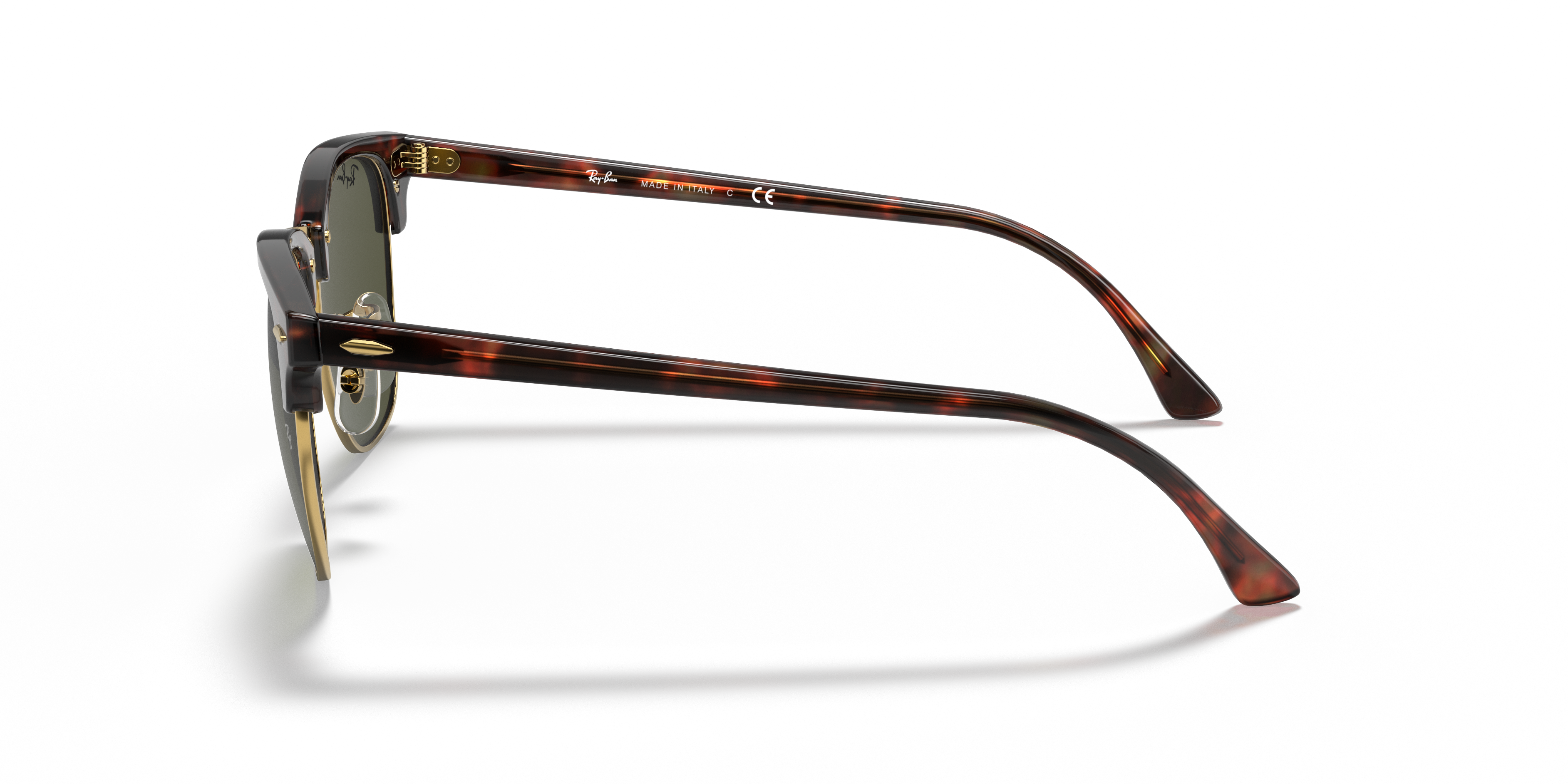 Ray-Ban Clubmaster Classic Sunglasses - Polished Tortoise On Gold/G-15 Green