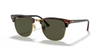 Clubmaster Classic Sunglasses - Polished Tortoise On Gold/G-15 Green