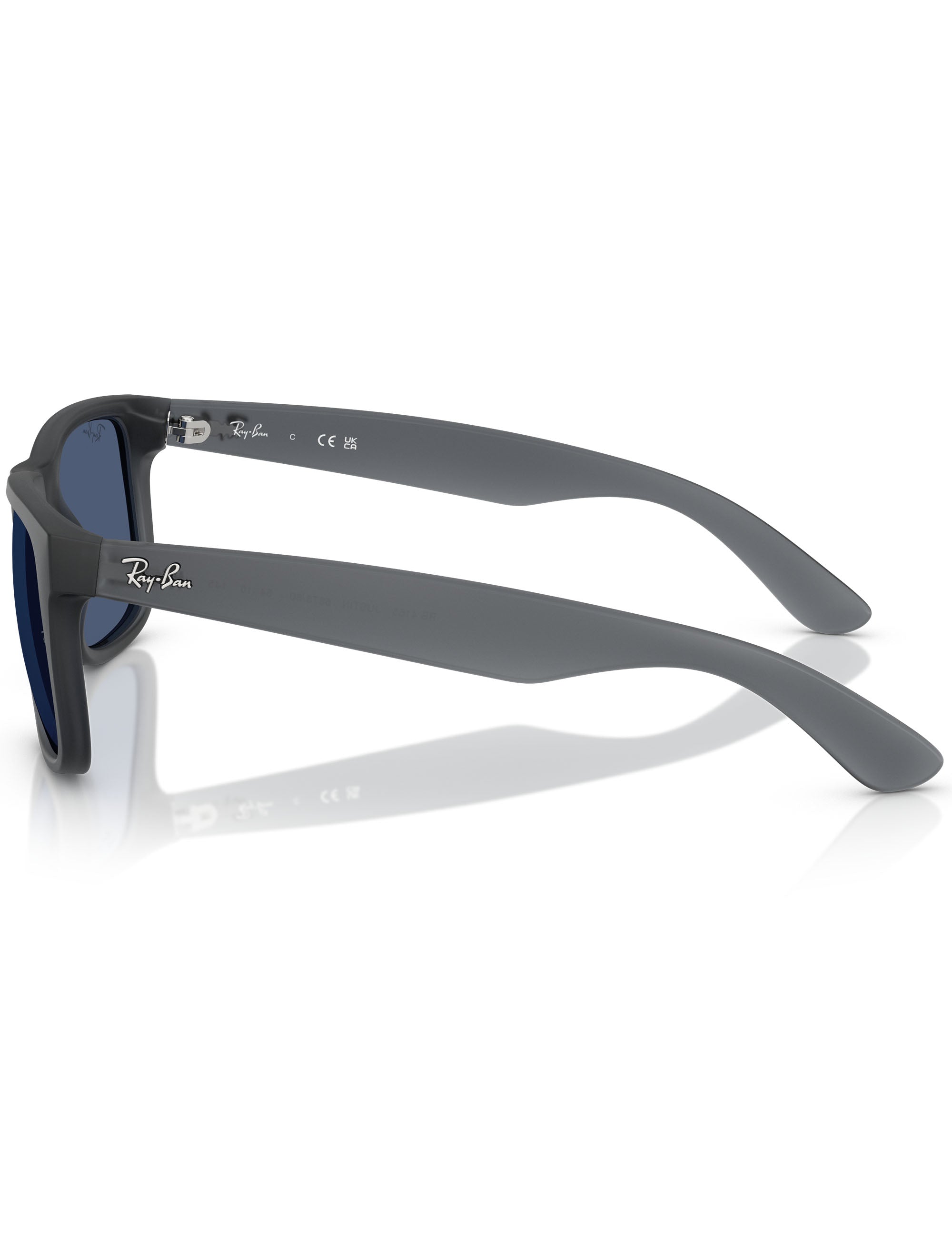 Ray-Ban Justin Classic Sunglasses - Matte Opal Grey/Dark Blue