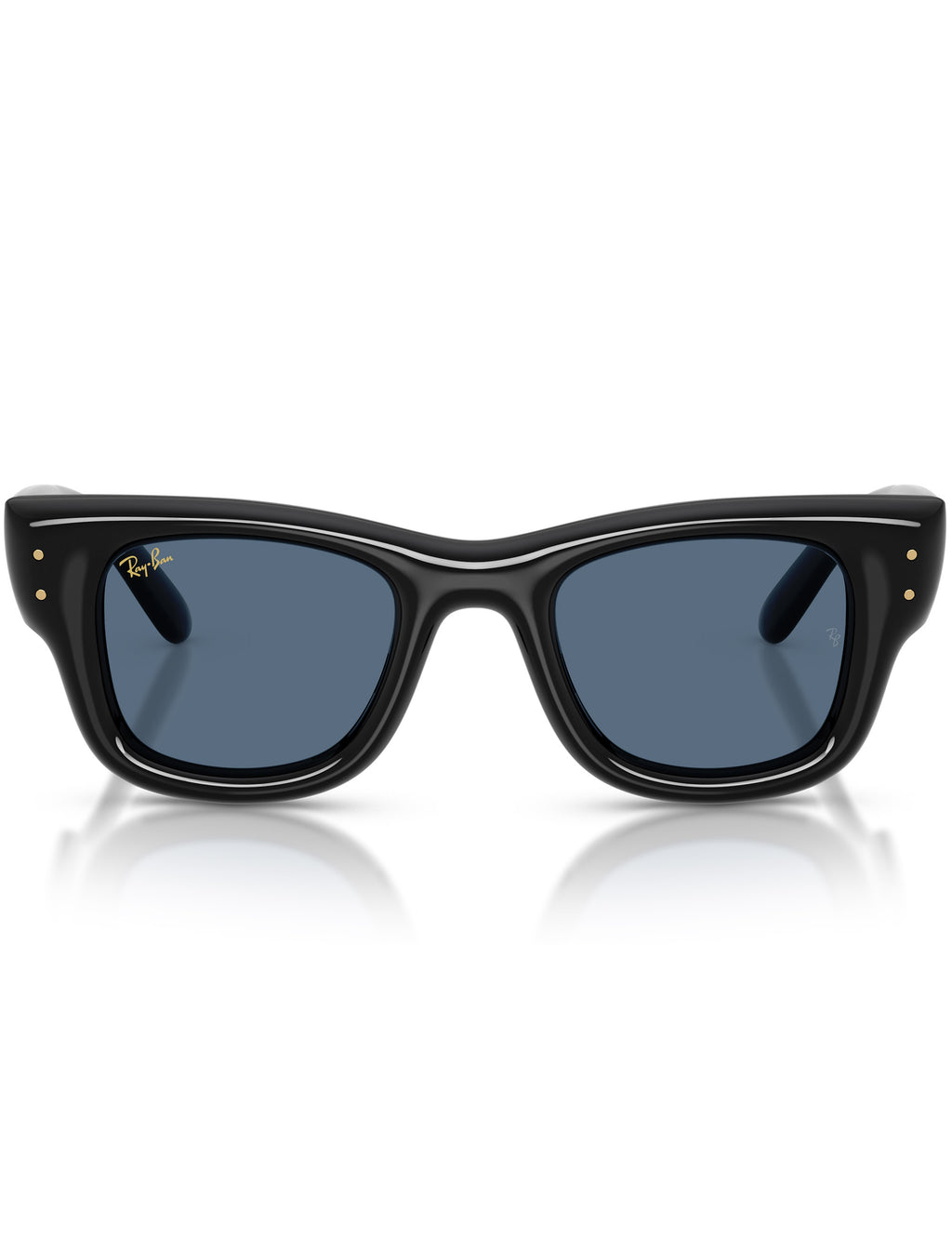 Wayfarer Puffer Sunglasses - Polished Black/Dark Blue