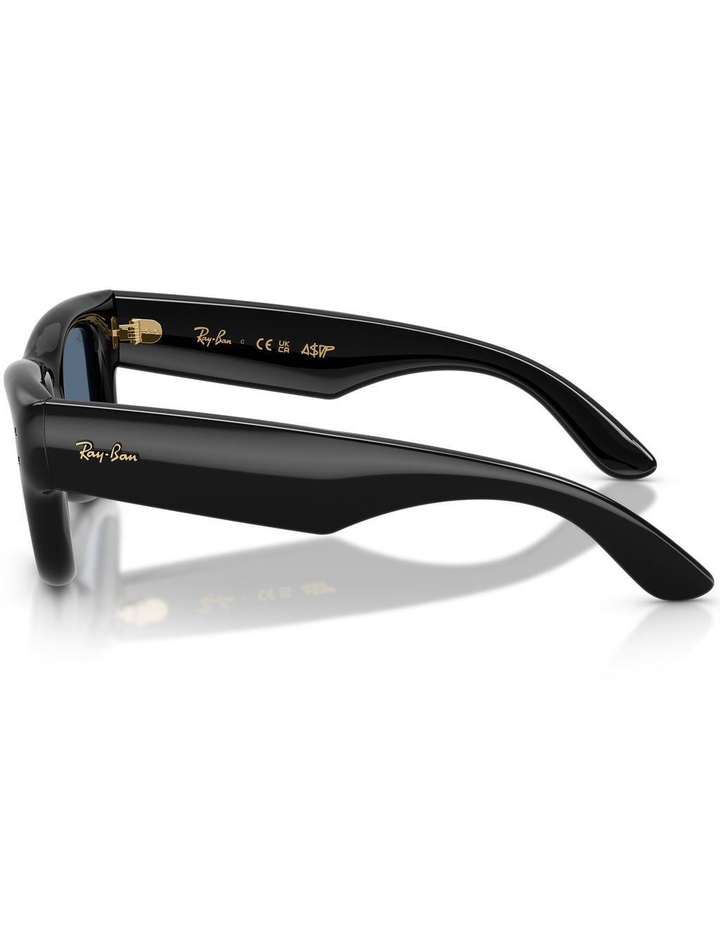 Wayfarer Puffer Sunglasses - Polished Black/Dark Blue
