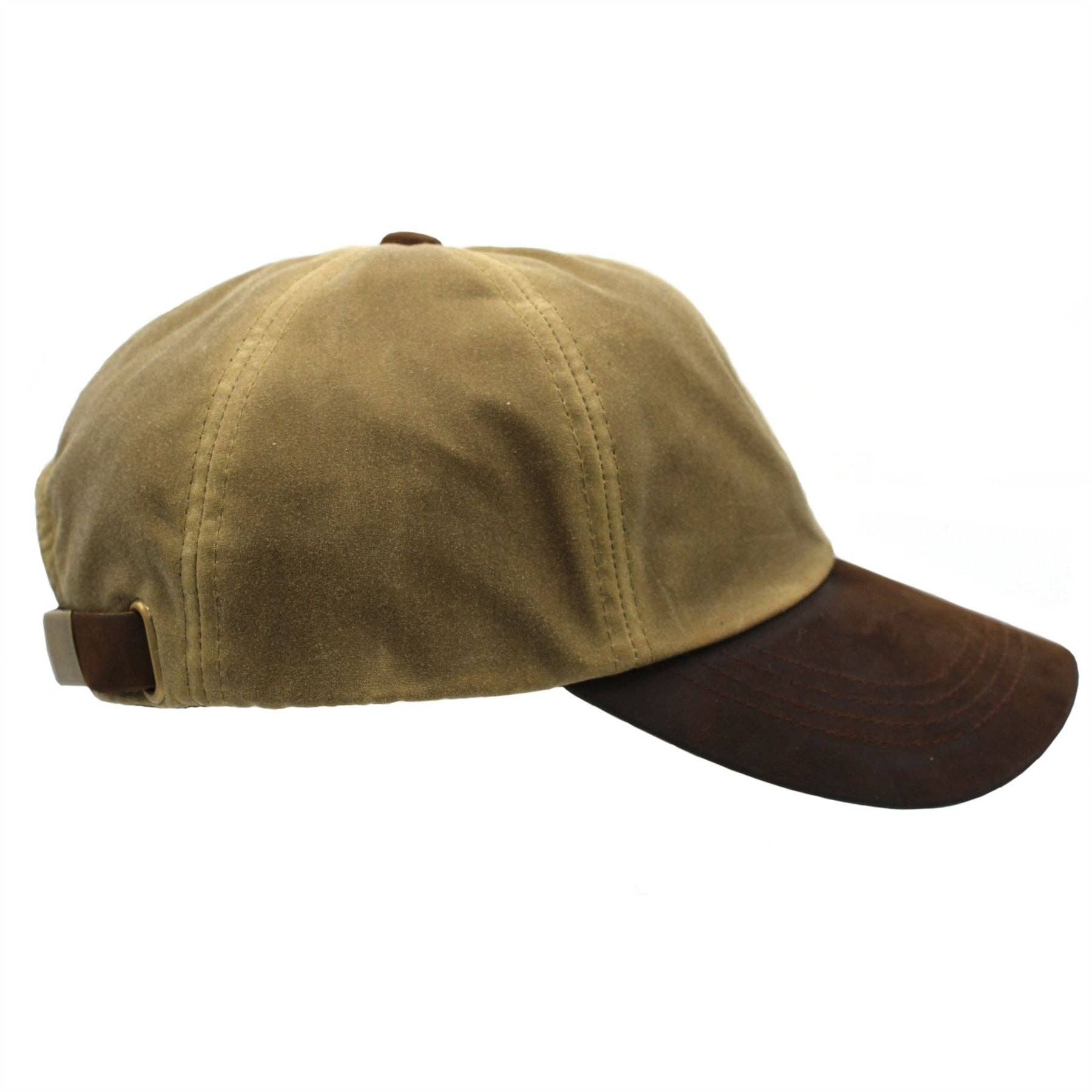 Heather Hats & Accessories Hamilton Wax Leather Peak Baseball Cap ZH009: Navy / ONE SIZE