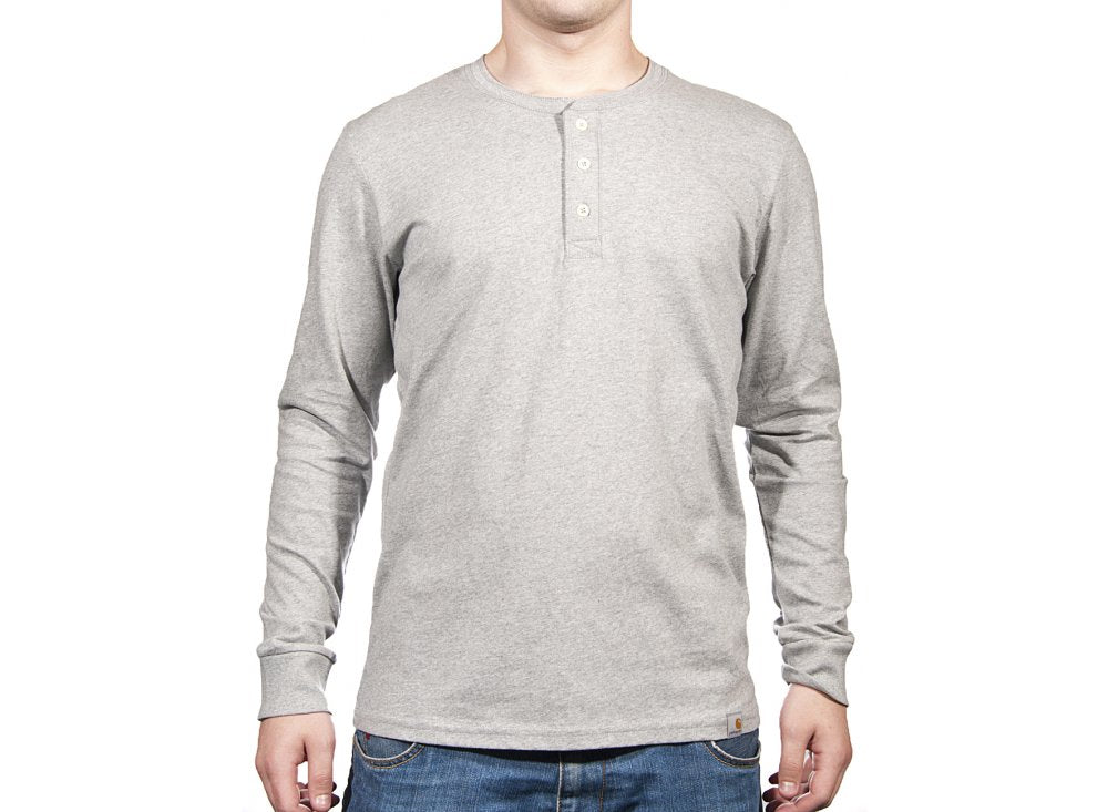 L/S Henley - Heather Grey