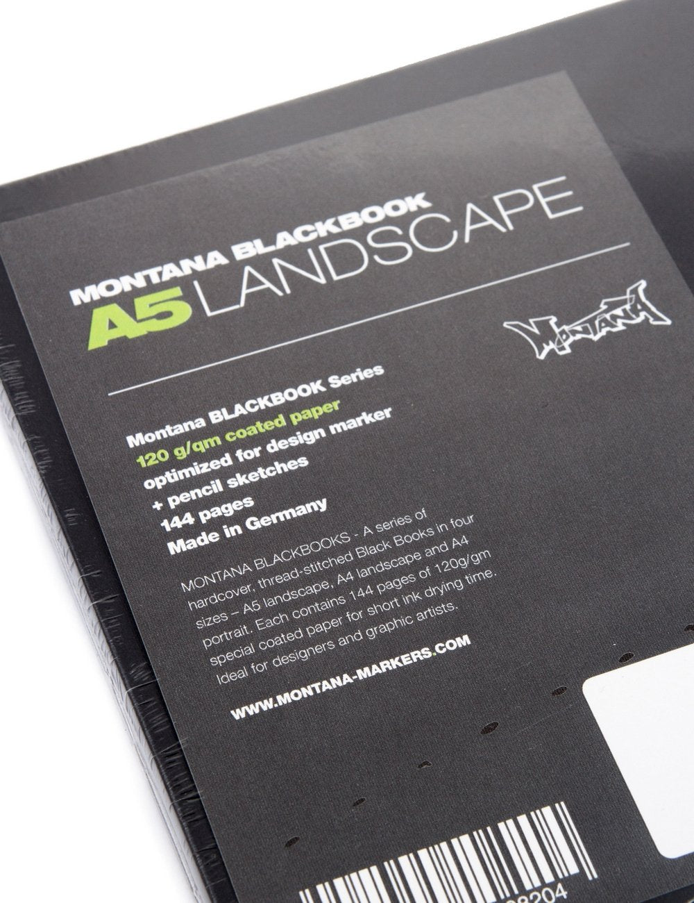 A5 landscape sketchpad cover with Montana Black A5 Landscape text