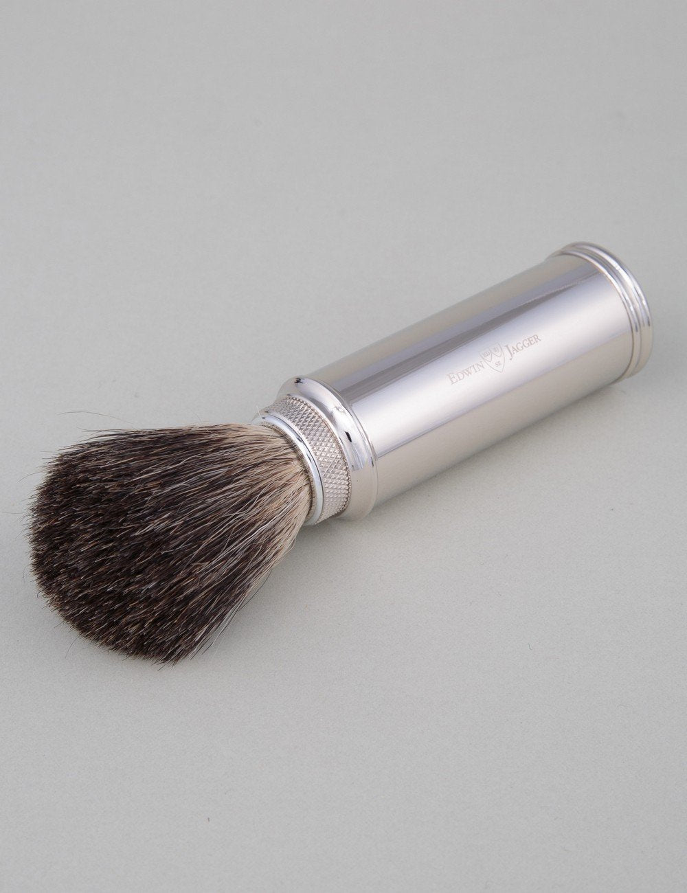 Travel Shaving Brush - Pure Badger (Nickel Plated)
