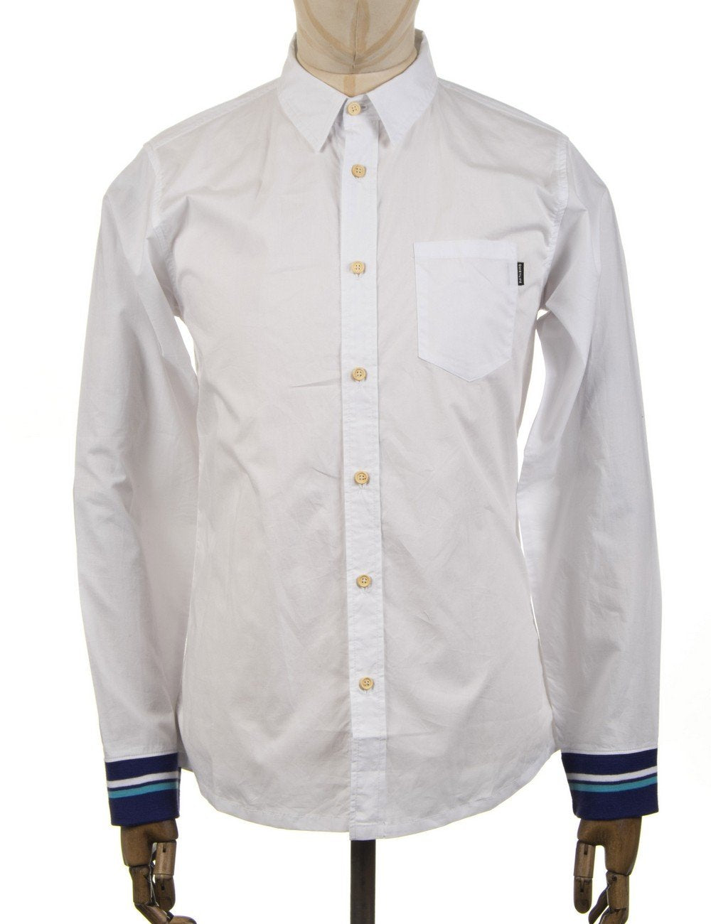L/S Rib Cuff Shirt - White