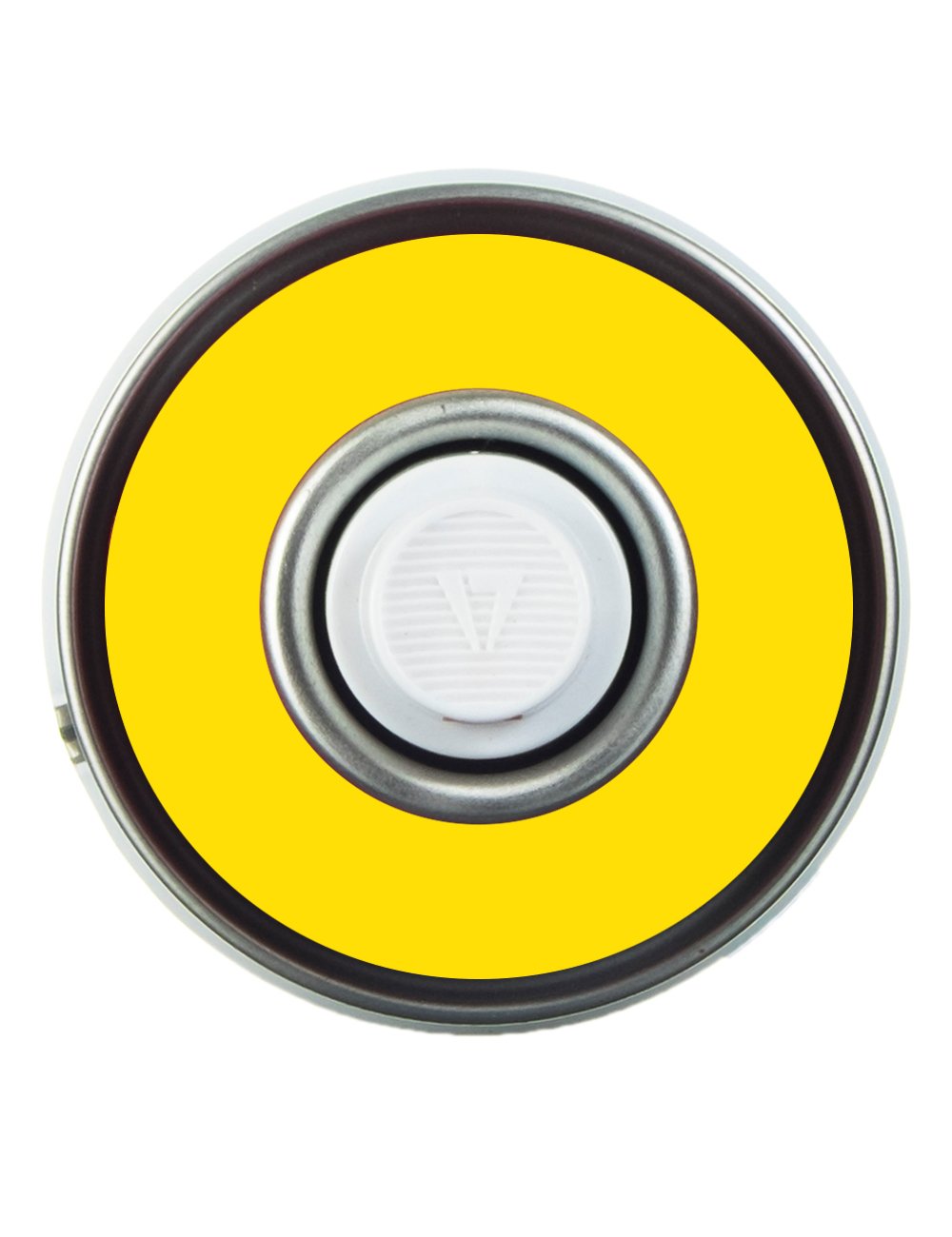 Chalk spray can nozzle, yellow cap and ring with white valve insert