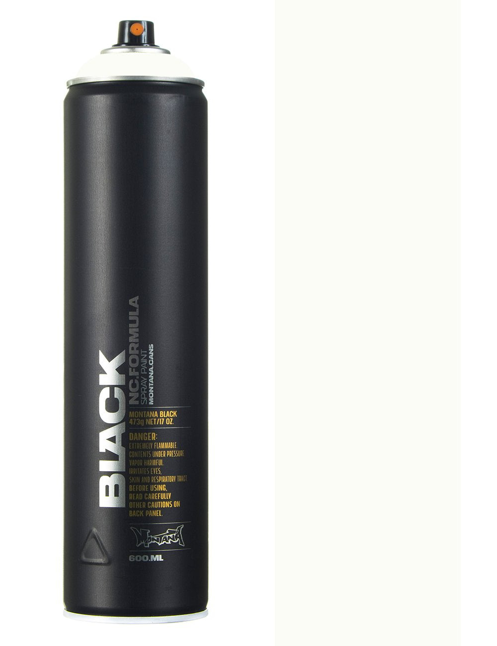 600ml spray paint can with black body and orange valve nozzle
