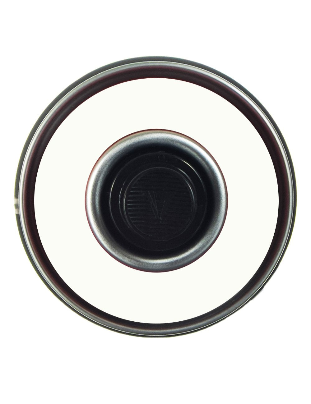 Spray paint can lid opening viewed from above, circular nozzle