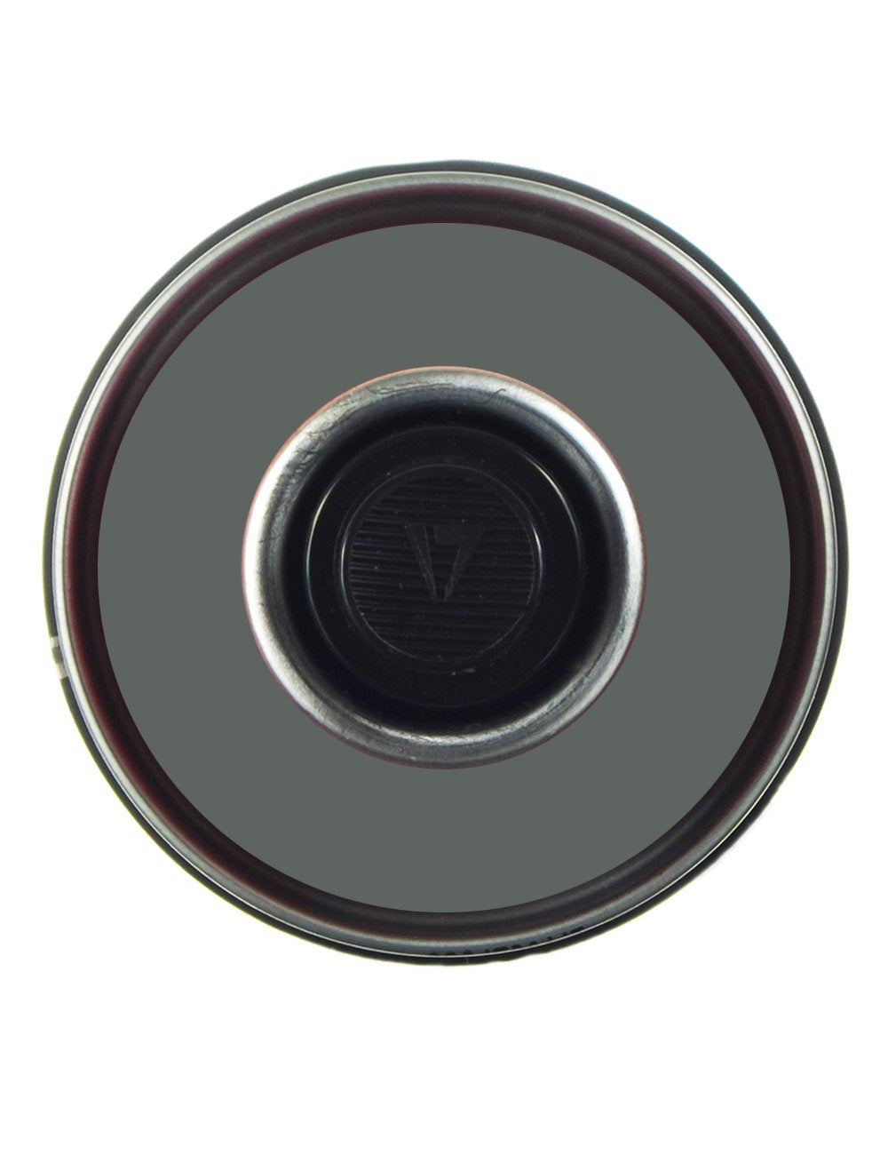Top view of black 400 ml spray paint can with nozzle opening, Rhino BLK7070