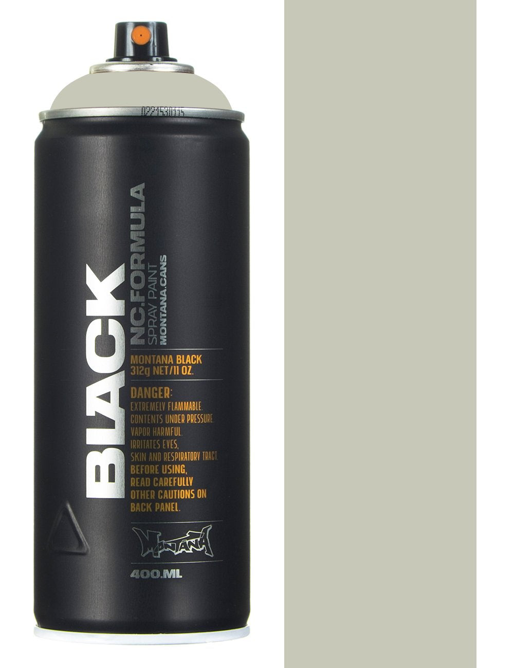 Spray paint can, 400 ml, black can with orange-and-black spray cap