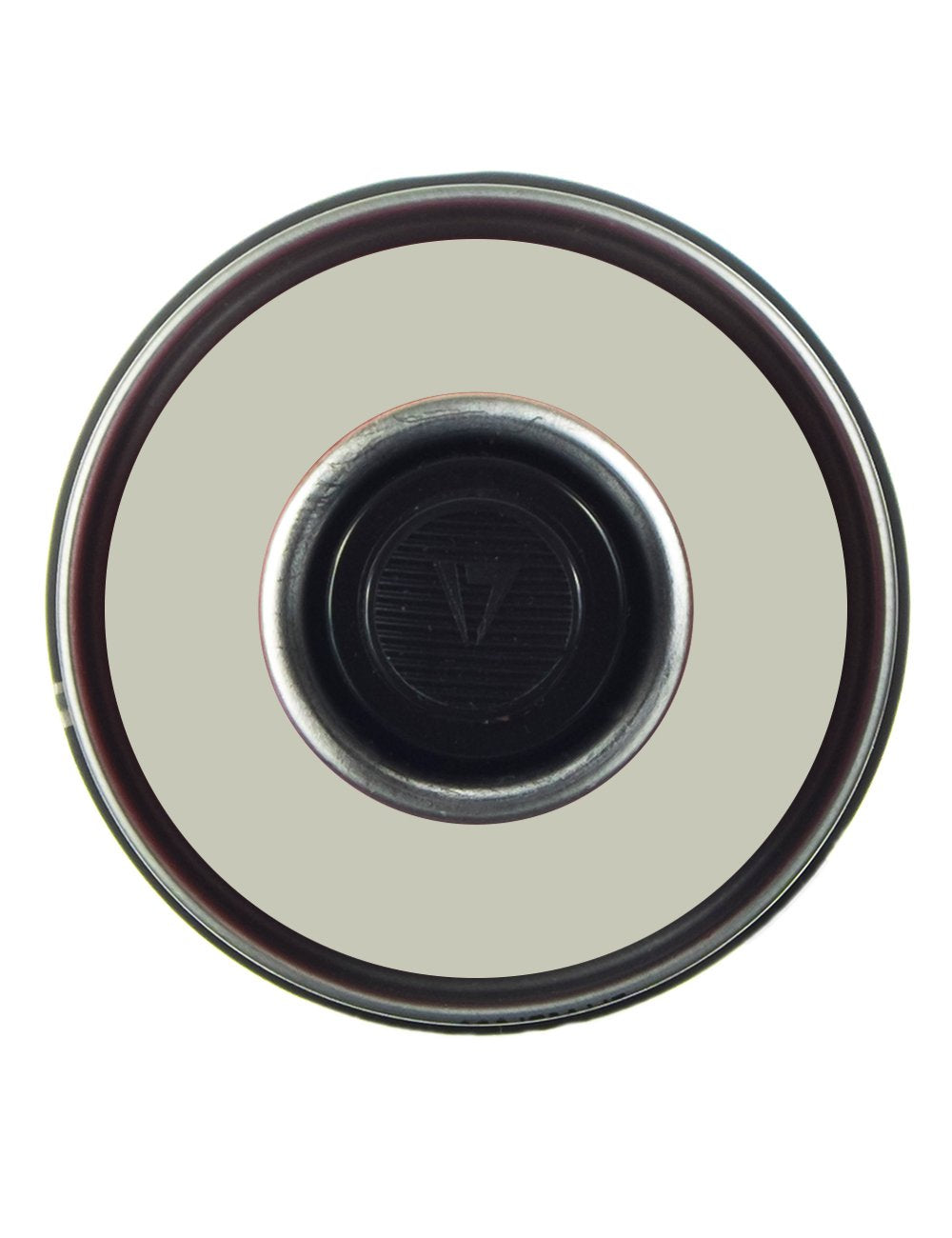 Spray paint nozzle base with dark center and metallic ring