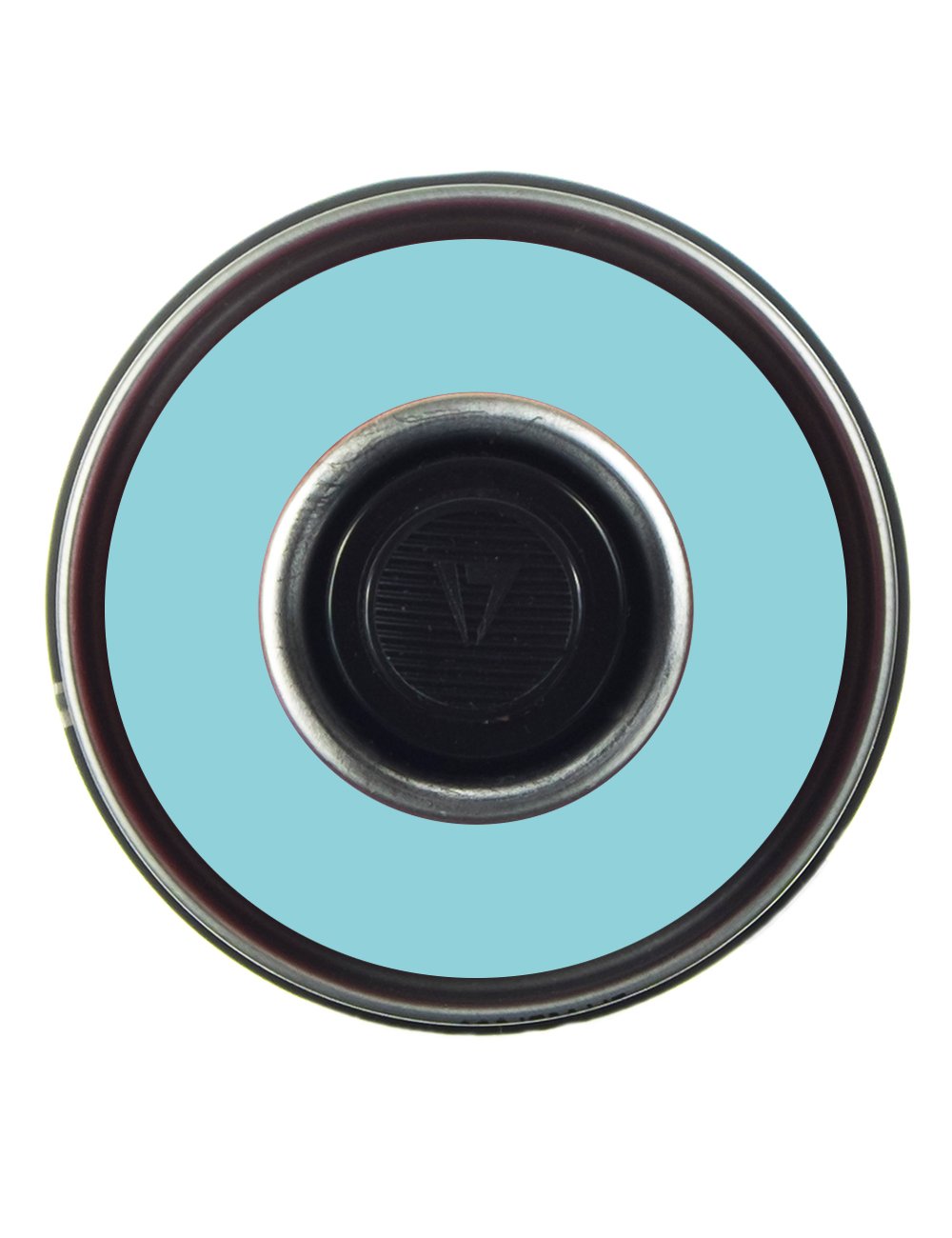 Spray paint can nozzle cap view, dark center and ringed tip