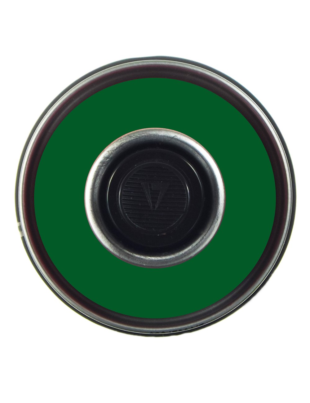 Spray paint can nozzle top view with central valve