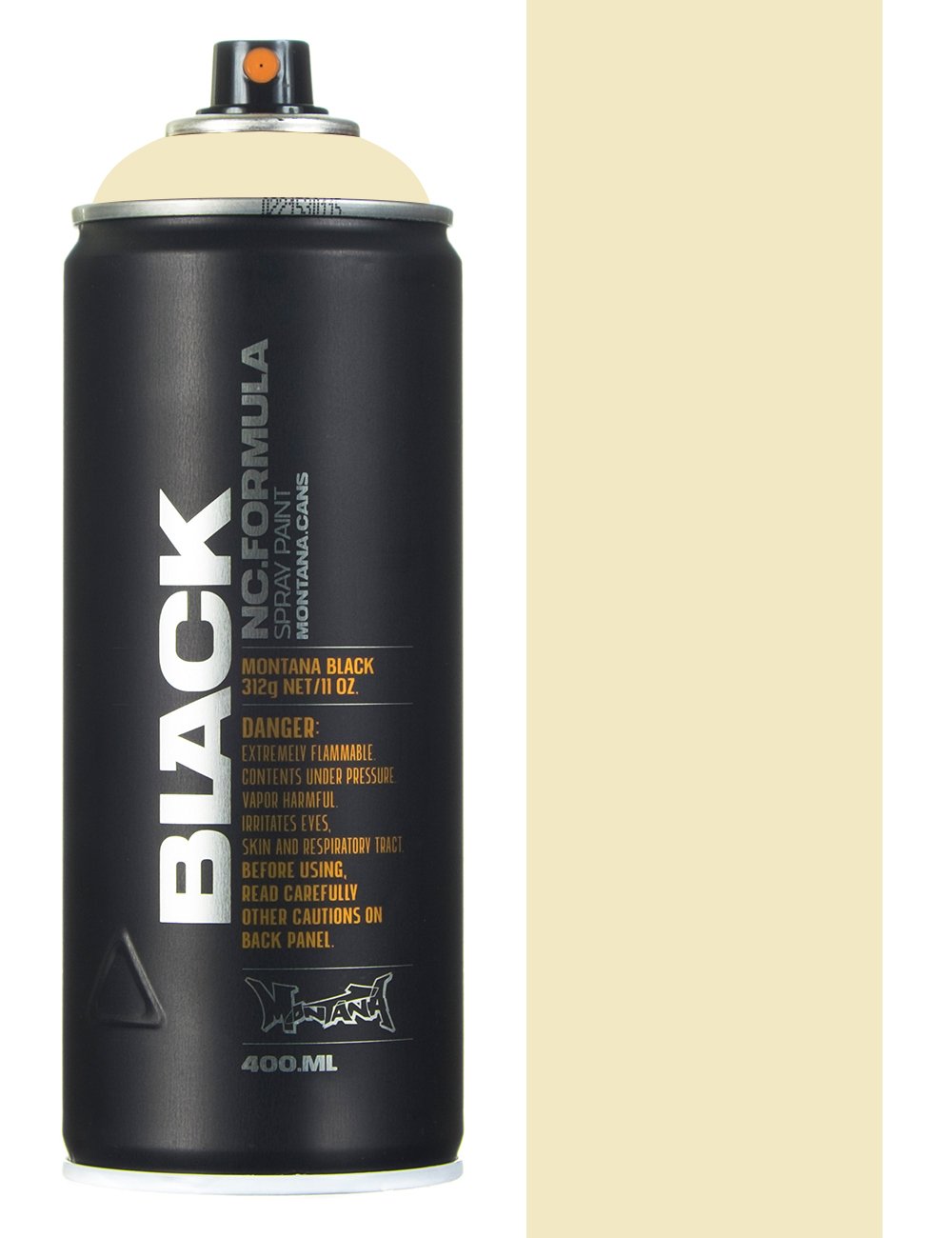 Ivory 400ml spray paint aerosol can, black with orange nozzle