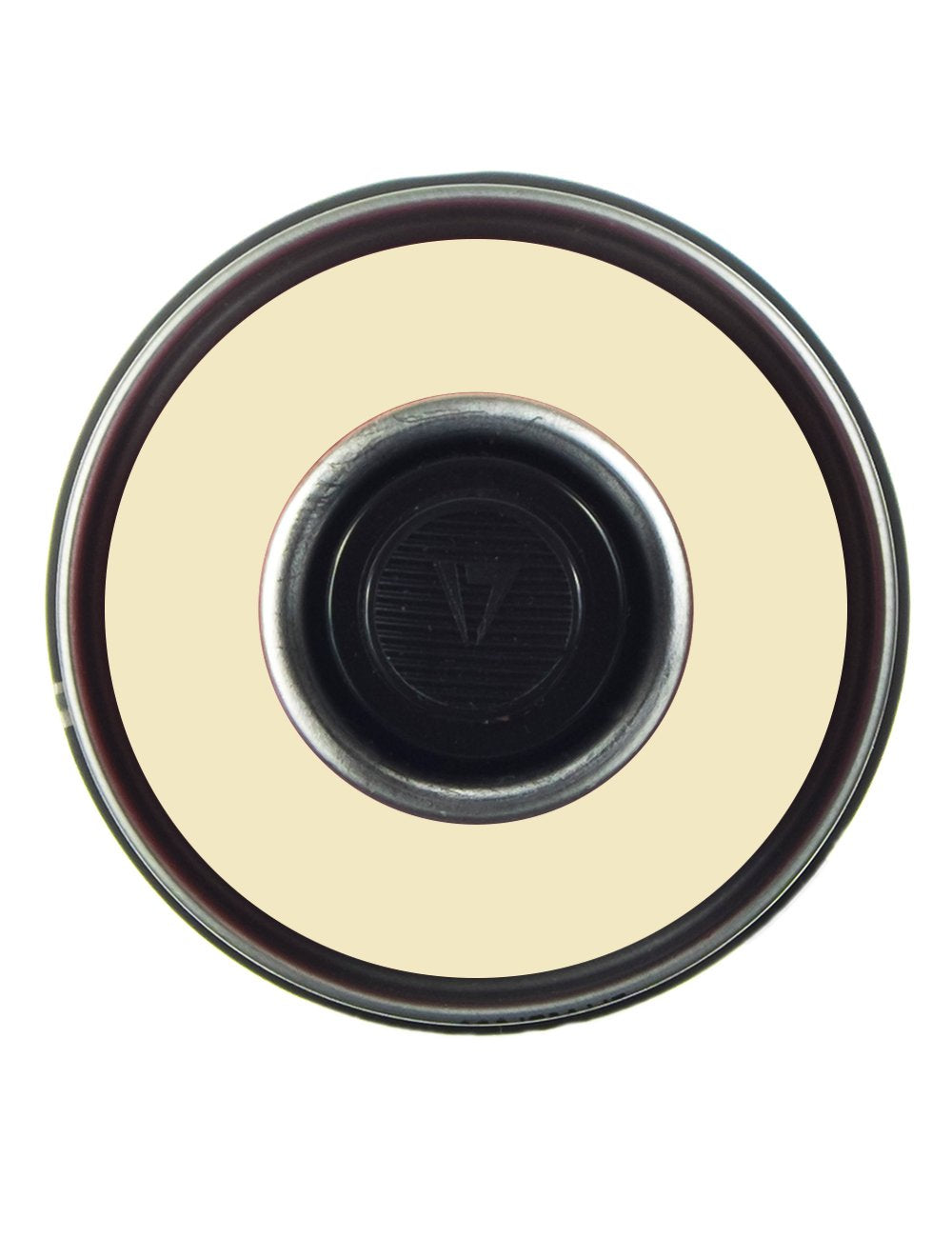 Ivory spray paint aerosol can top, dark nozzle opening