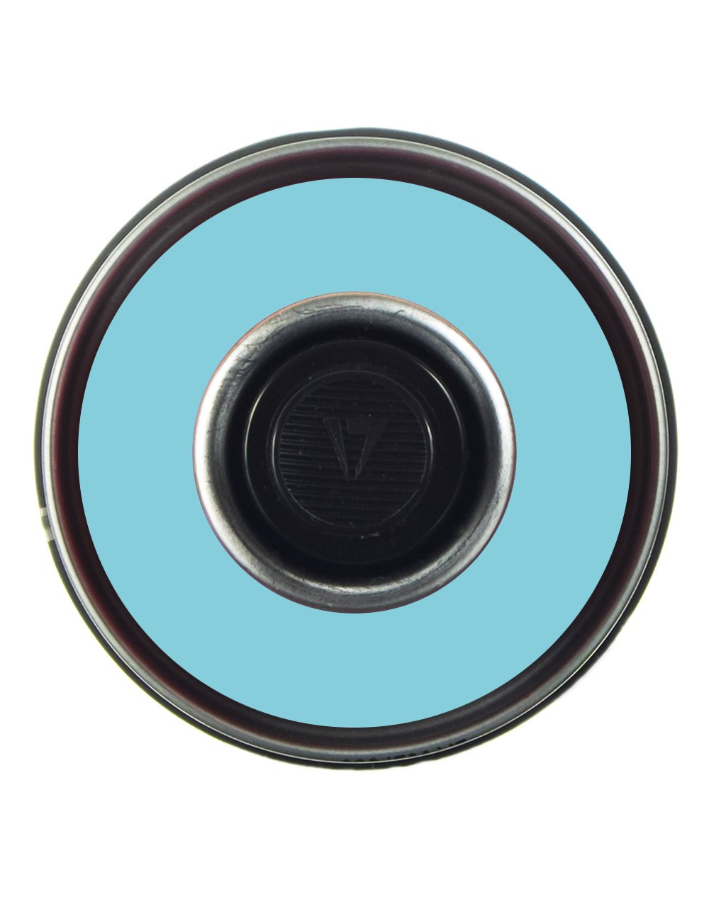 Spray paint can nozzle opening with circular metal rim