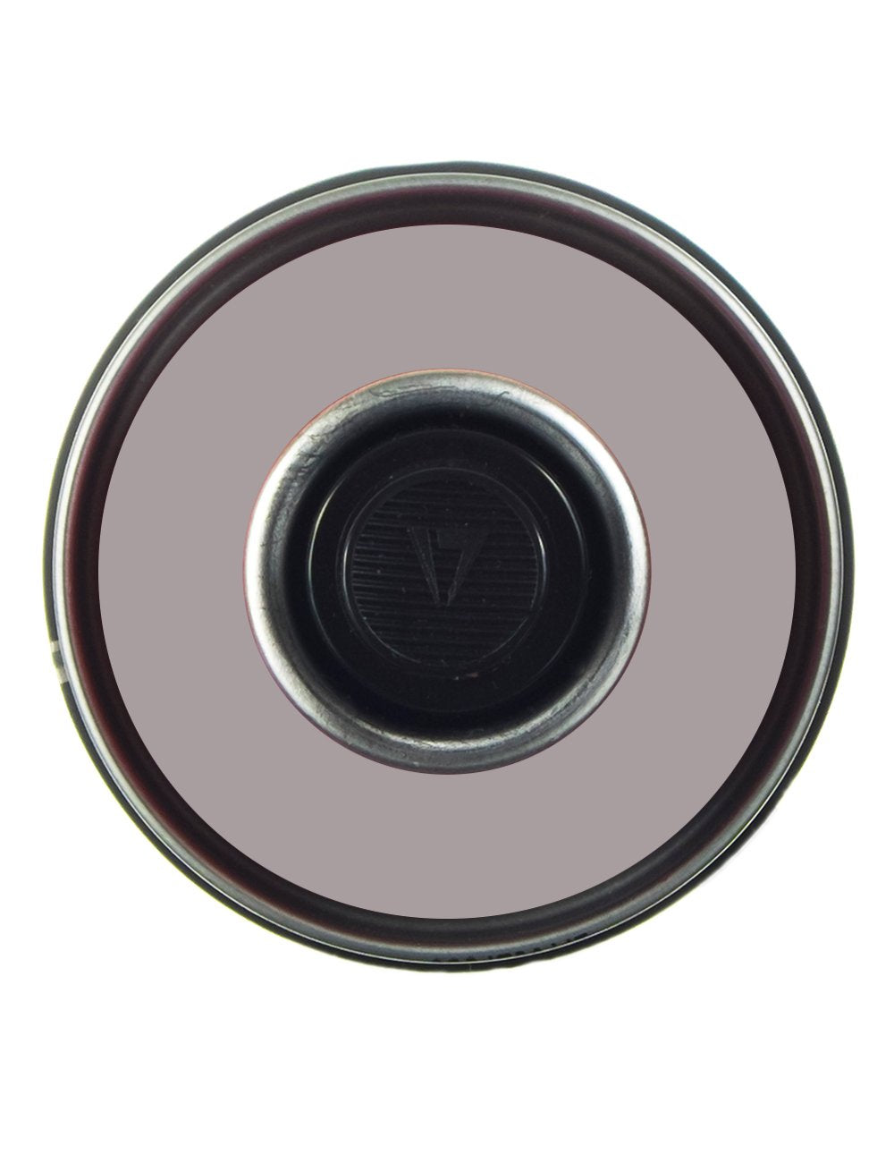 Spray paint can nozzle and valve top, dark center with circular rim