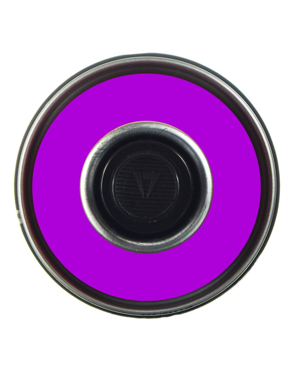 Spray paint nozzle and cap top in black with purple can