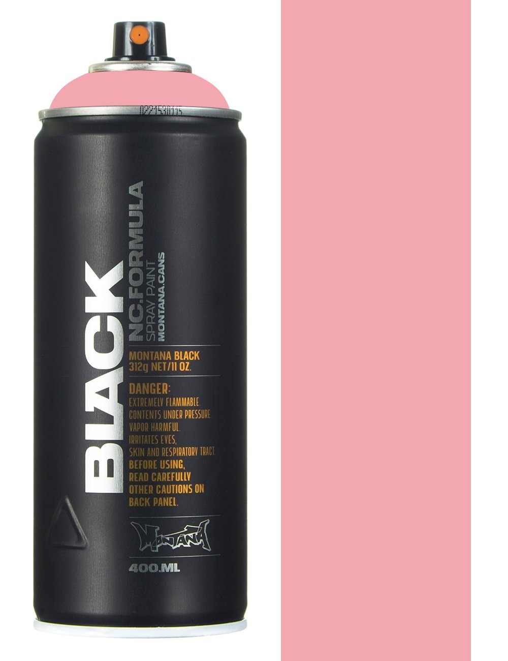Patpong BLK3305 spray paint can, dark black can with orange spray nozzle