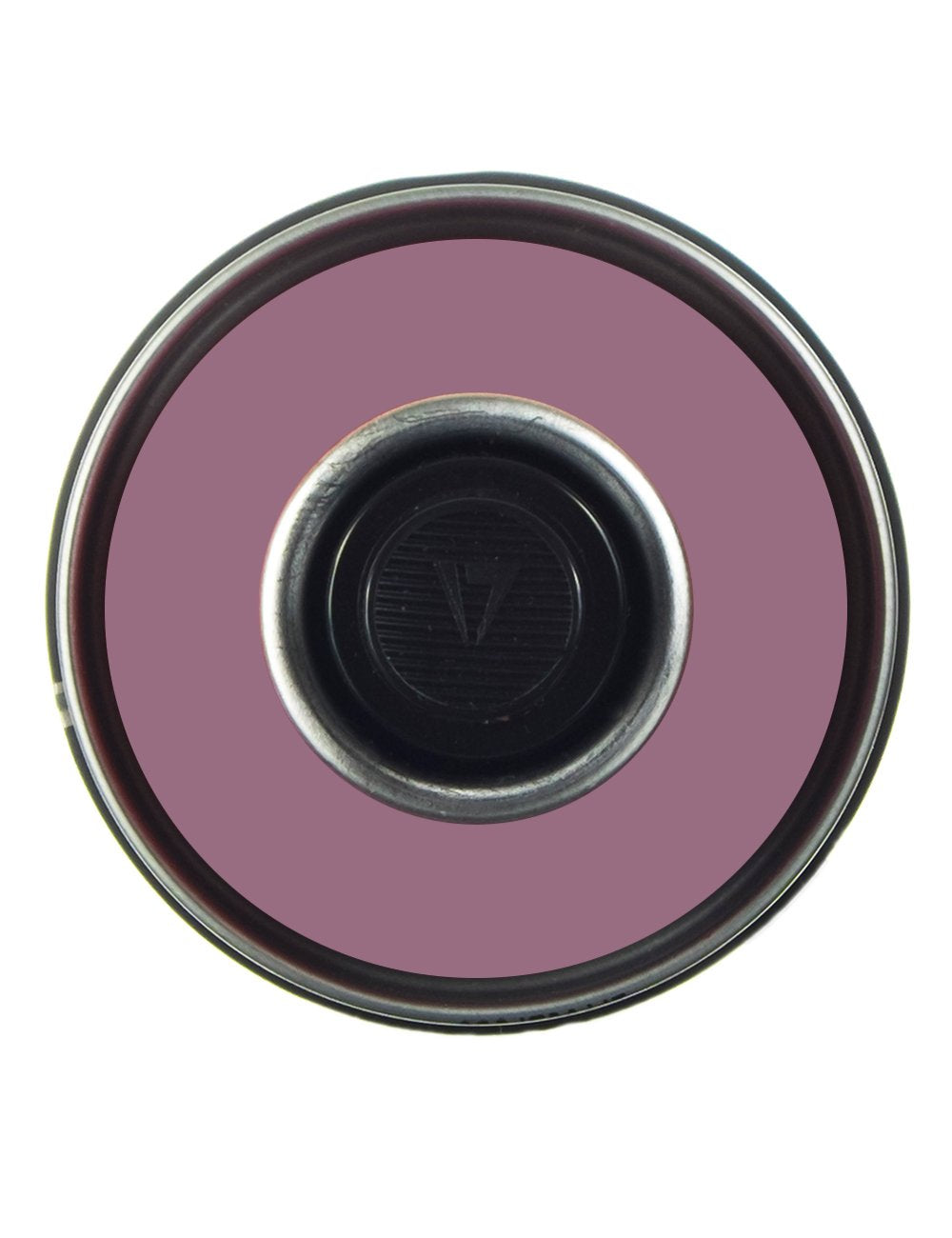 Spray paint can top with plum cap and circular spray opening