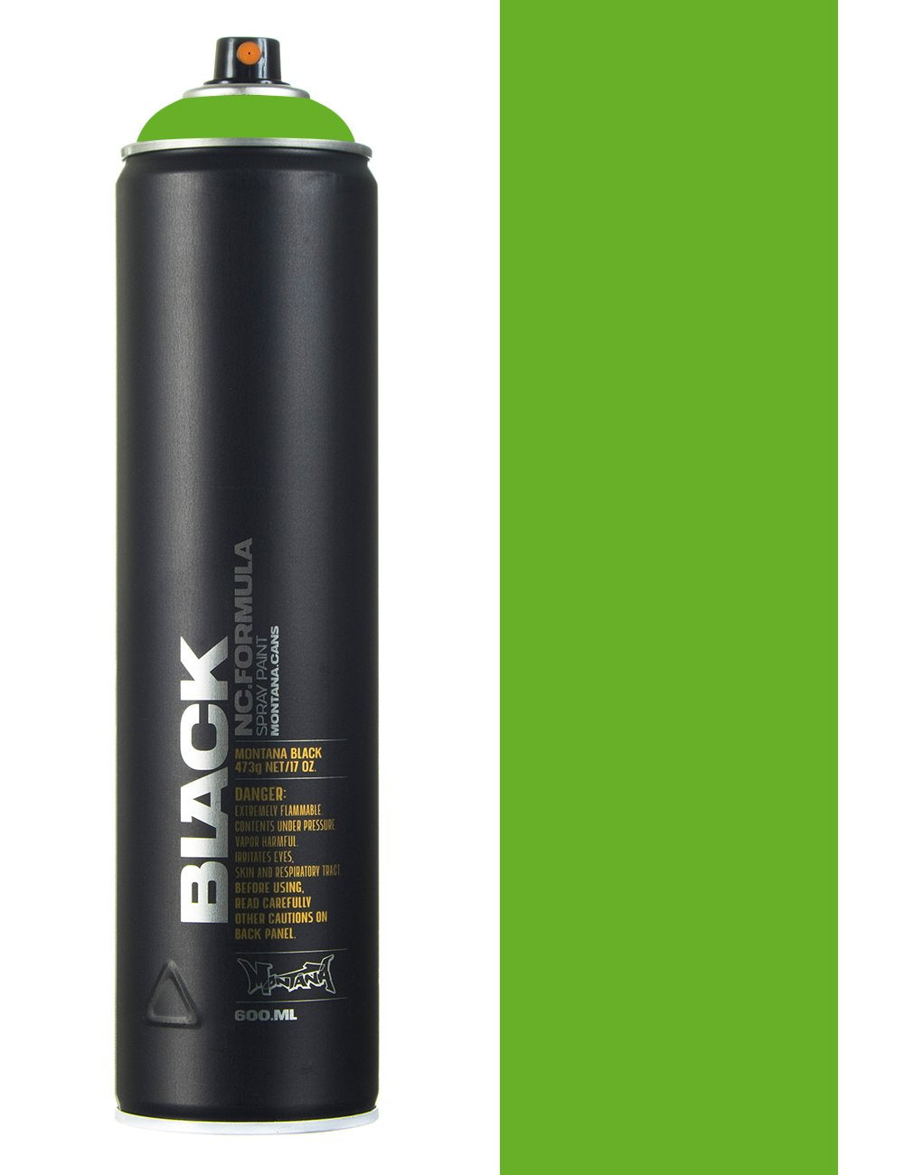 Spray paint can with green cap and black body
