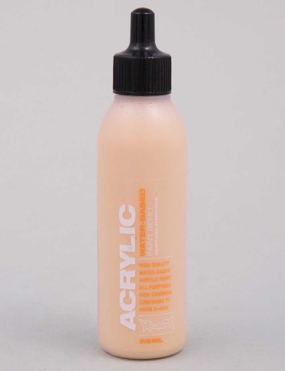 Acrylic paint refill bottle, 25ml, Sahara beige, with black dropper cap