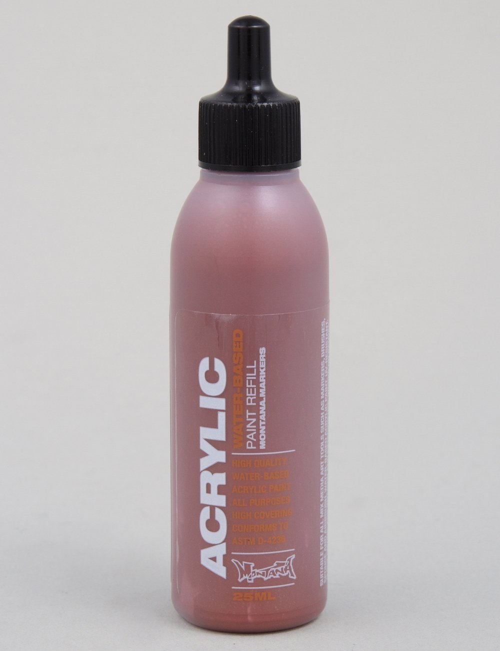 Acrylic paint refill bottle with dropper cap, copper matt, 25 ml.