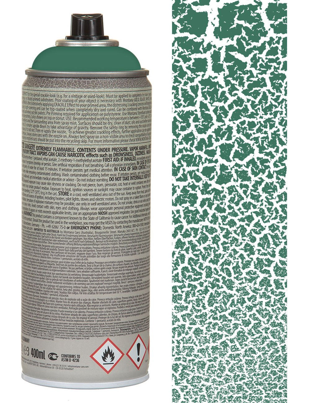 Montana Crackle Effect Spray Paint 400ml - Patina Green EC6000