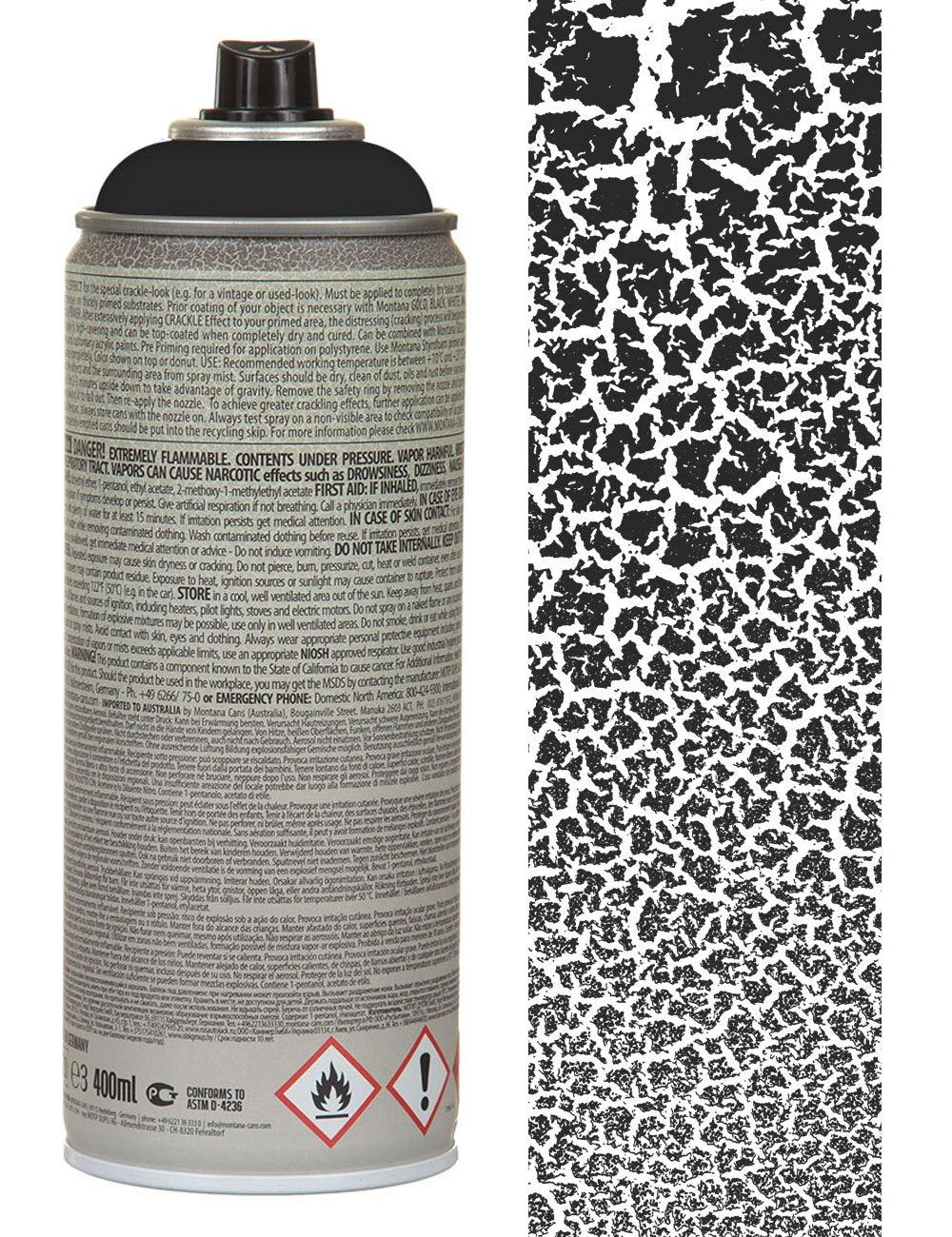Crackle Effect Spray Paint 400ml - Traffic Black EC9017