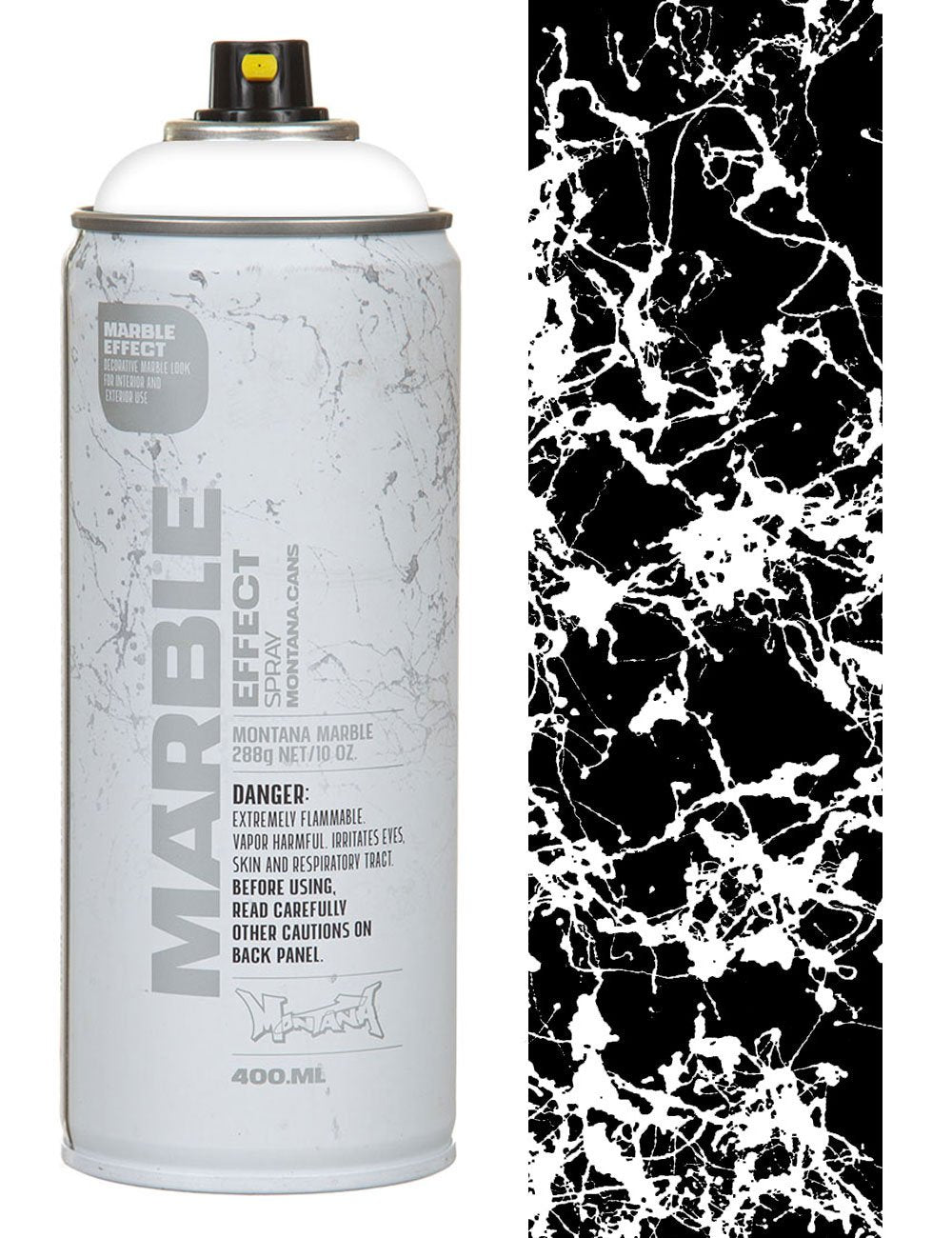 Marble effect spray paint can, white, 400 ml with spray nozzle