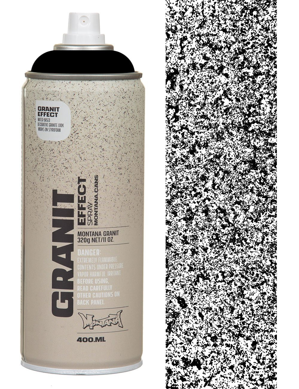 Granite effect spray paint can with black granite-speckled finish, 400 ml