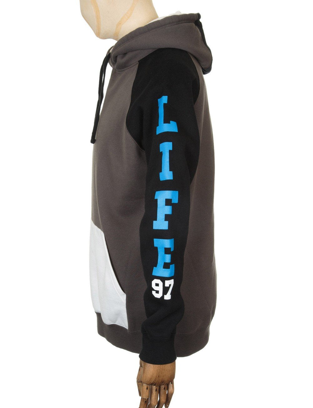 Climber Hooded Sweat - Charcoal/White